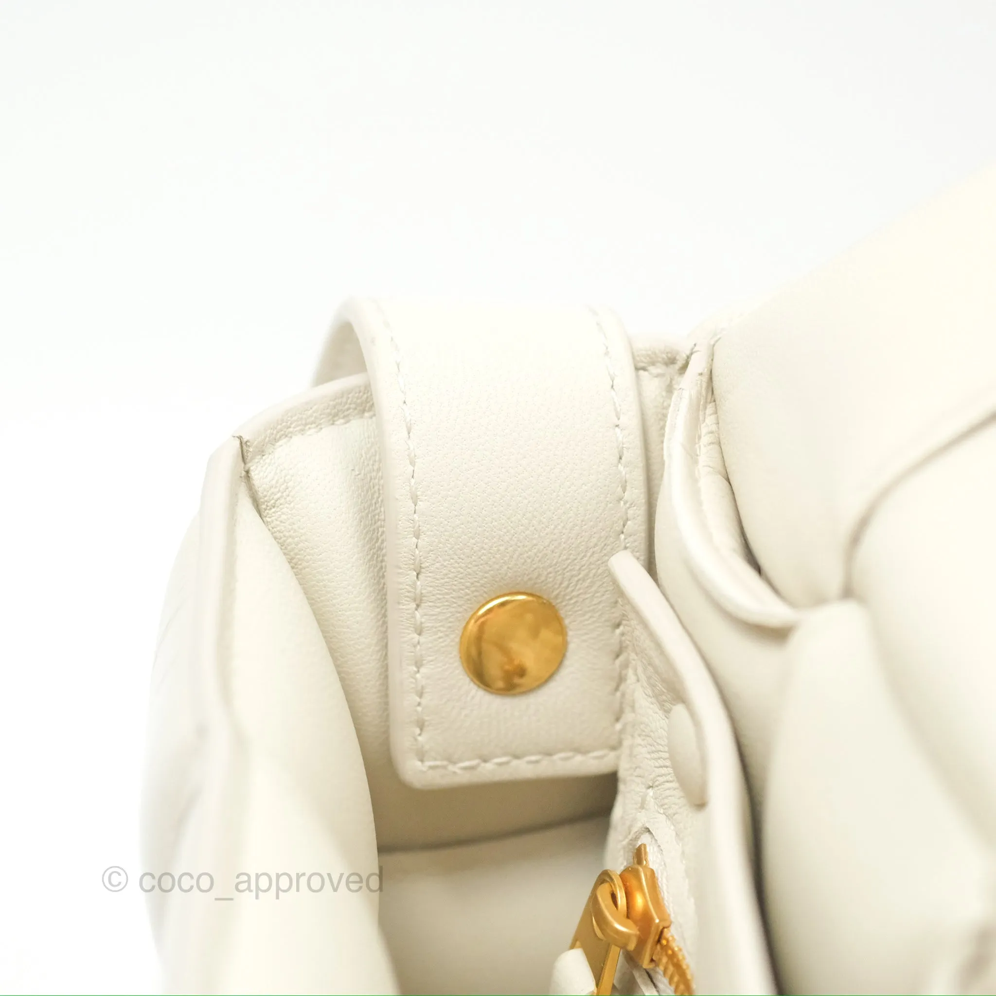 Bottega Veneta Padded Cassette Shoulder Bag Intrecciato Chalk Paper Calfskin