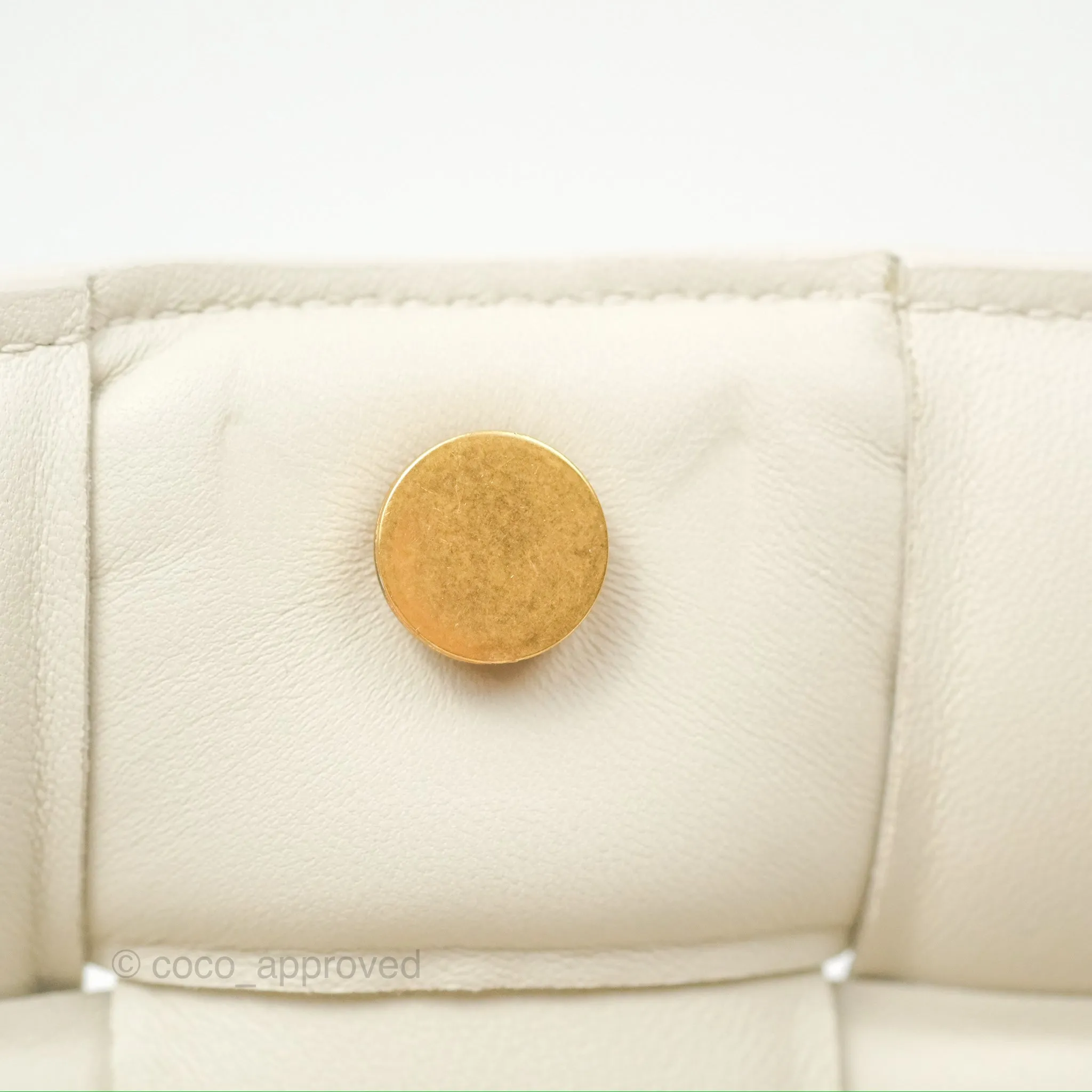 Bottega Veneta Padded Cassette Shoulder Bag Intrecciato Chalk Paper Calfskin