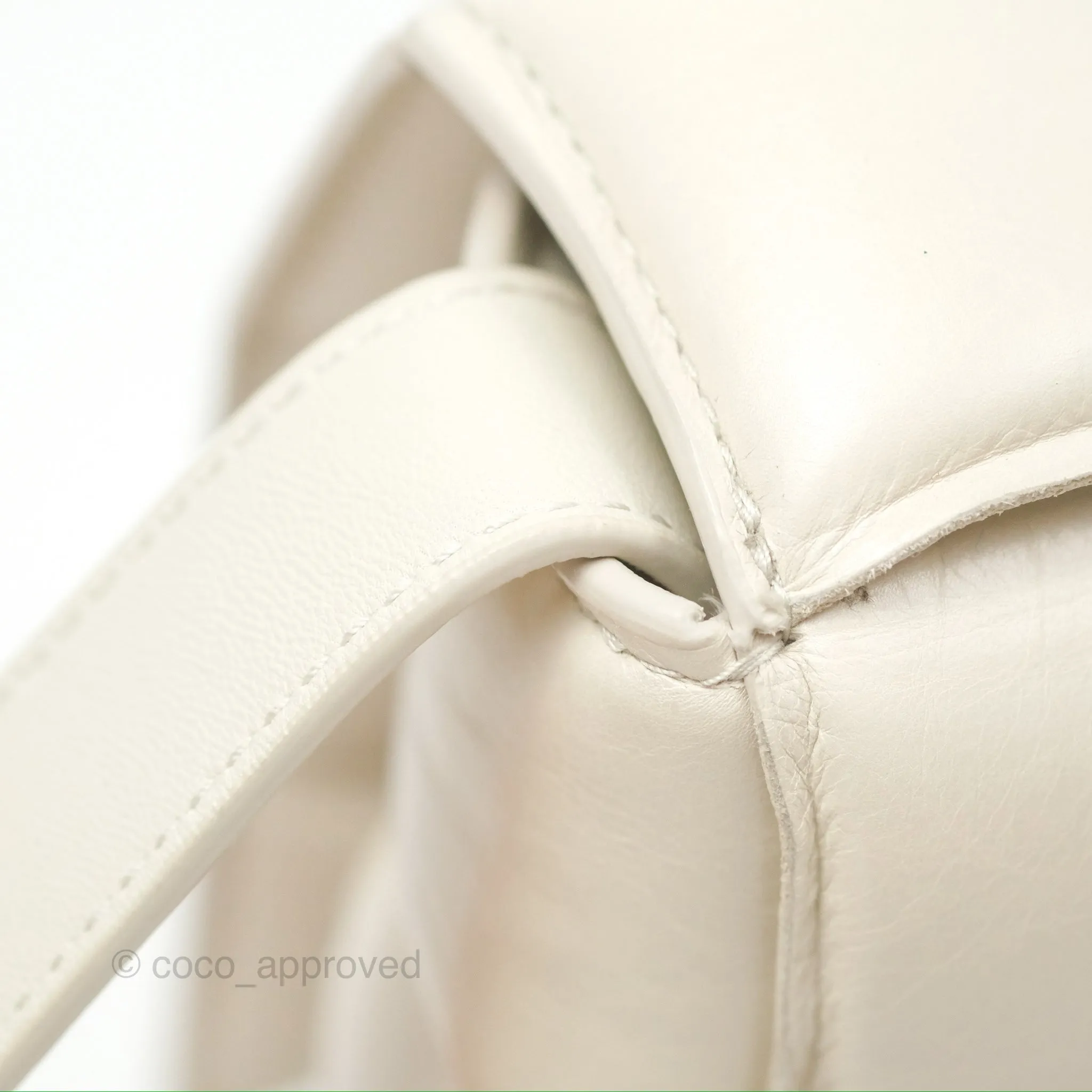 Bottega Veneta Padded Cassette Shoulder Bag Intrecciato Chalk Paper Calfskin