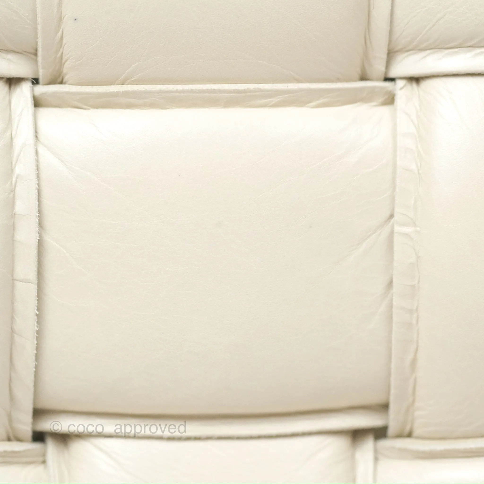 Bottega Veneta Padded Cassette Shoulder Bag Intrecciato Chalk Paper Calfskin