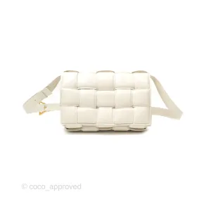 Bottega Veneta Padded Cassette Shoulder Bag Intrecciato Chalk Paper Calfskin