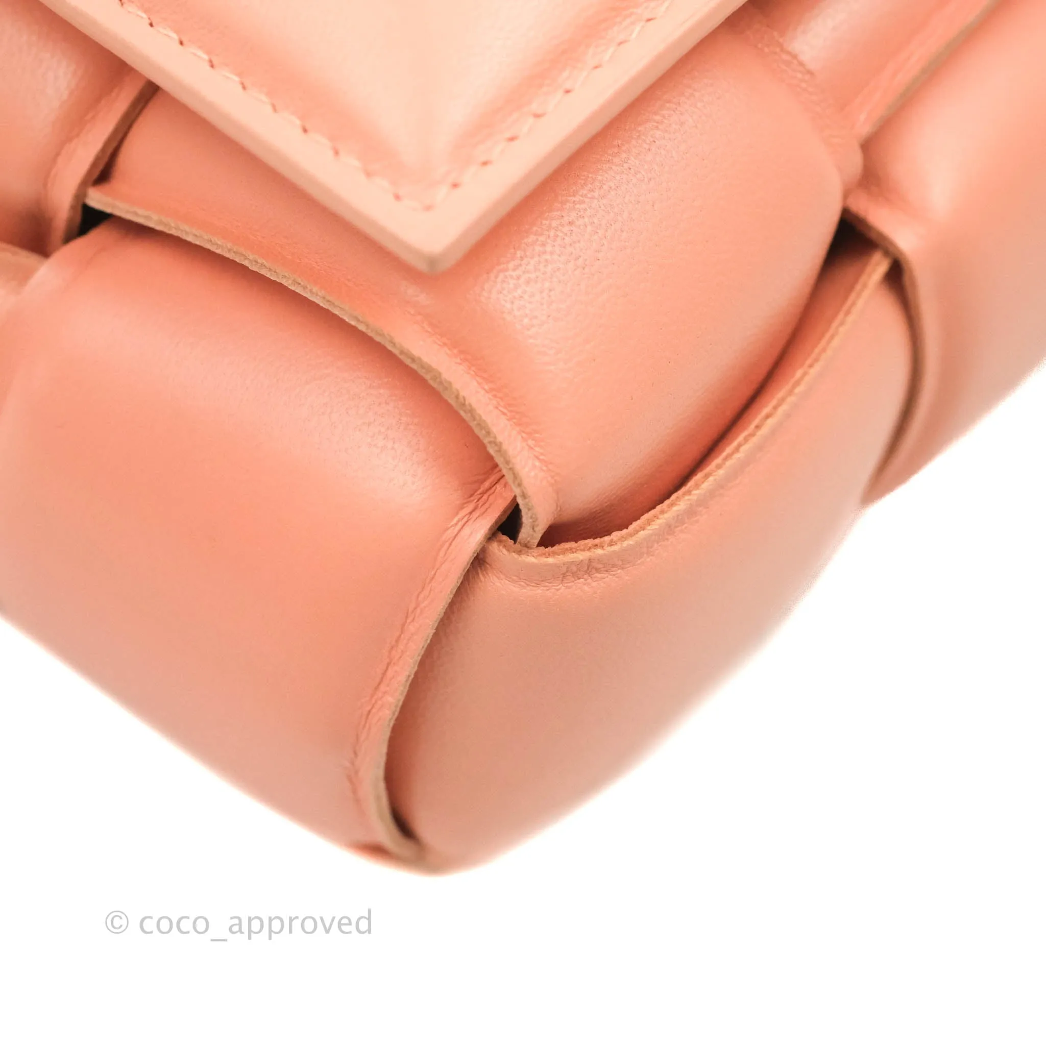 Bottega Veneta Padded Cassette Shoulder Bag Intrecciato Pink Lambskin Silver Hardware