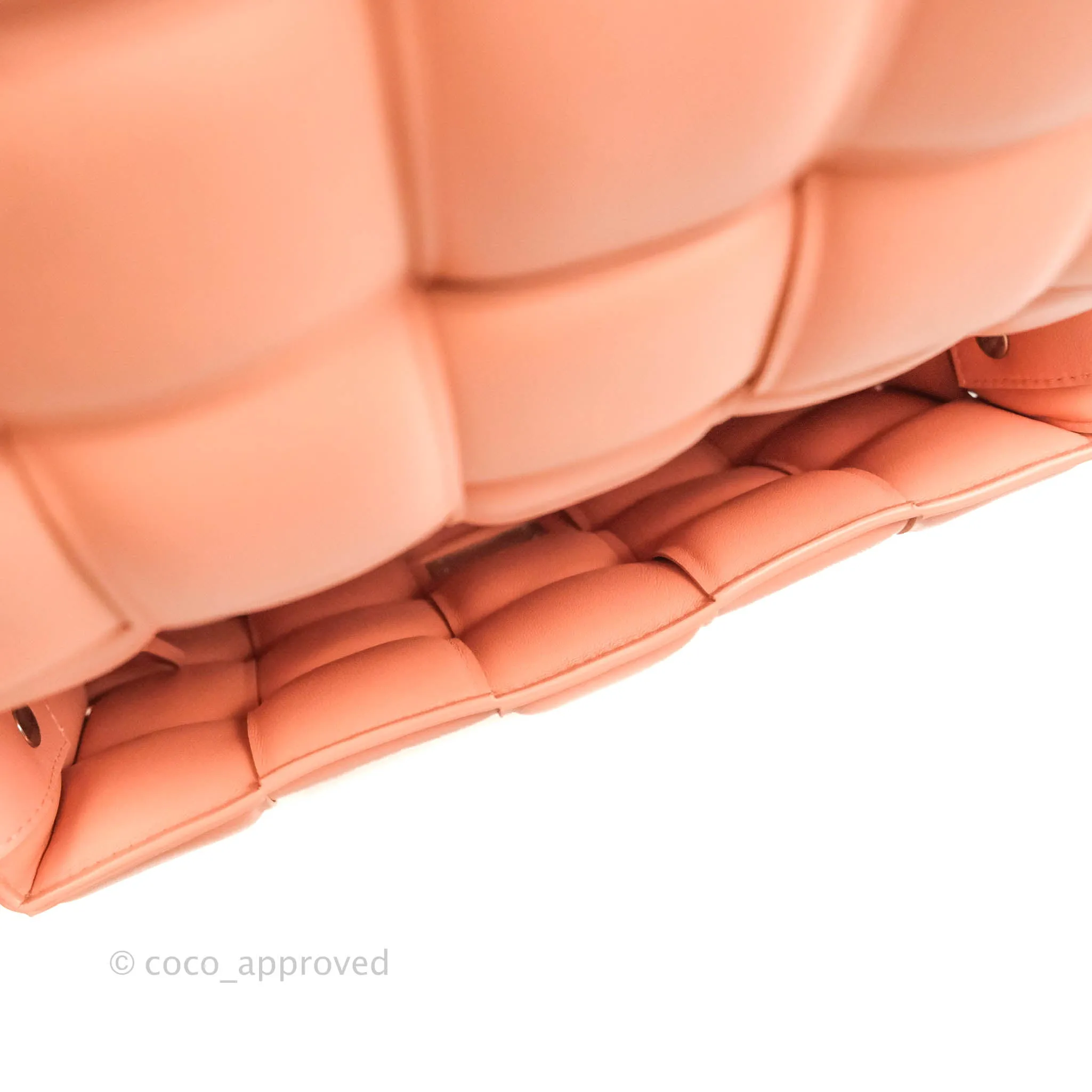 Bottega Veneta Padded Cassette Shoulder Bag Intrecciato Pink Lambskin Silver Hardware