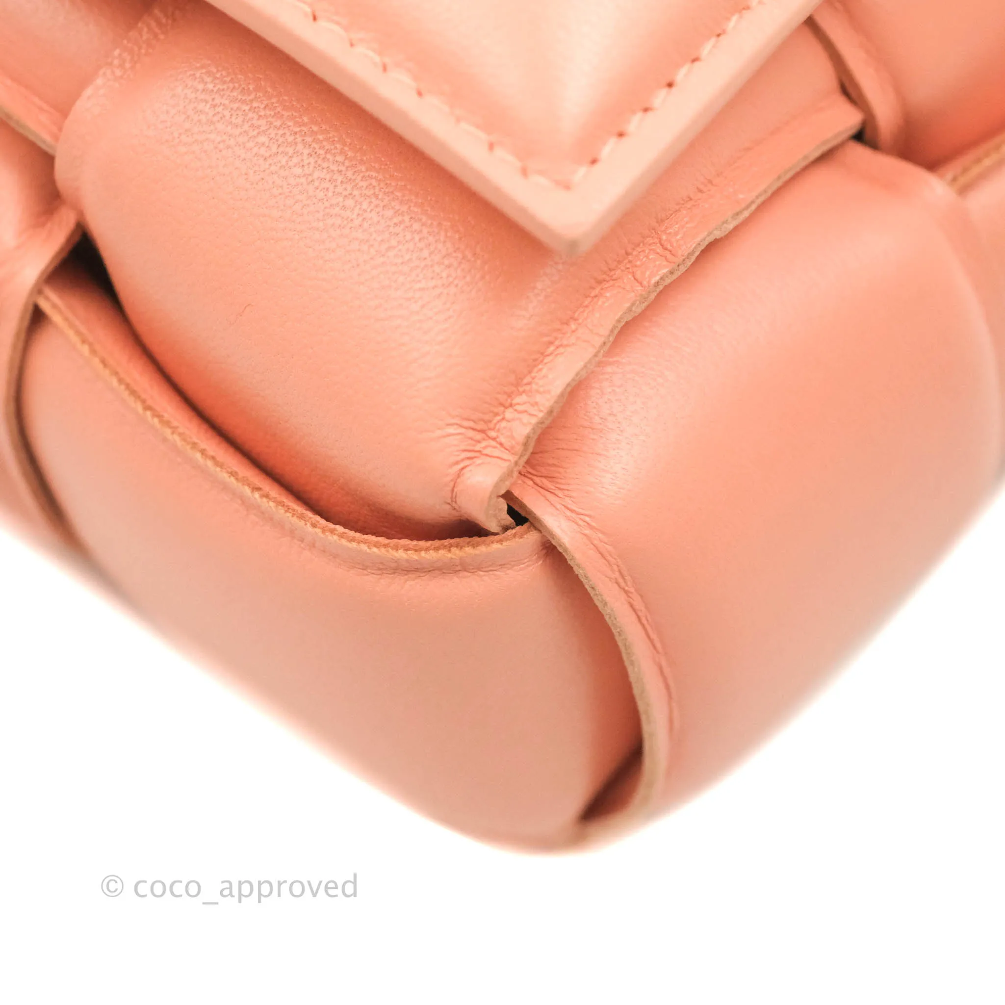 Bottega Veneta Padded Cassette Shoulder Bag Intrecciato Pink Lambskin Silver Hardware