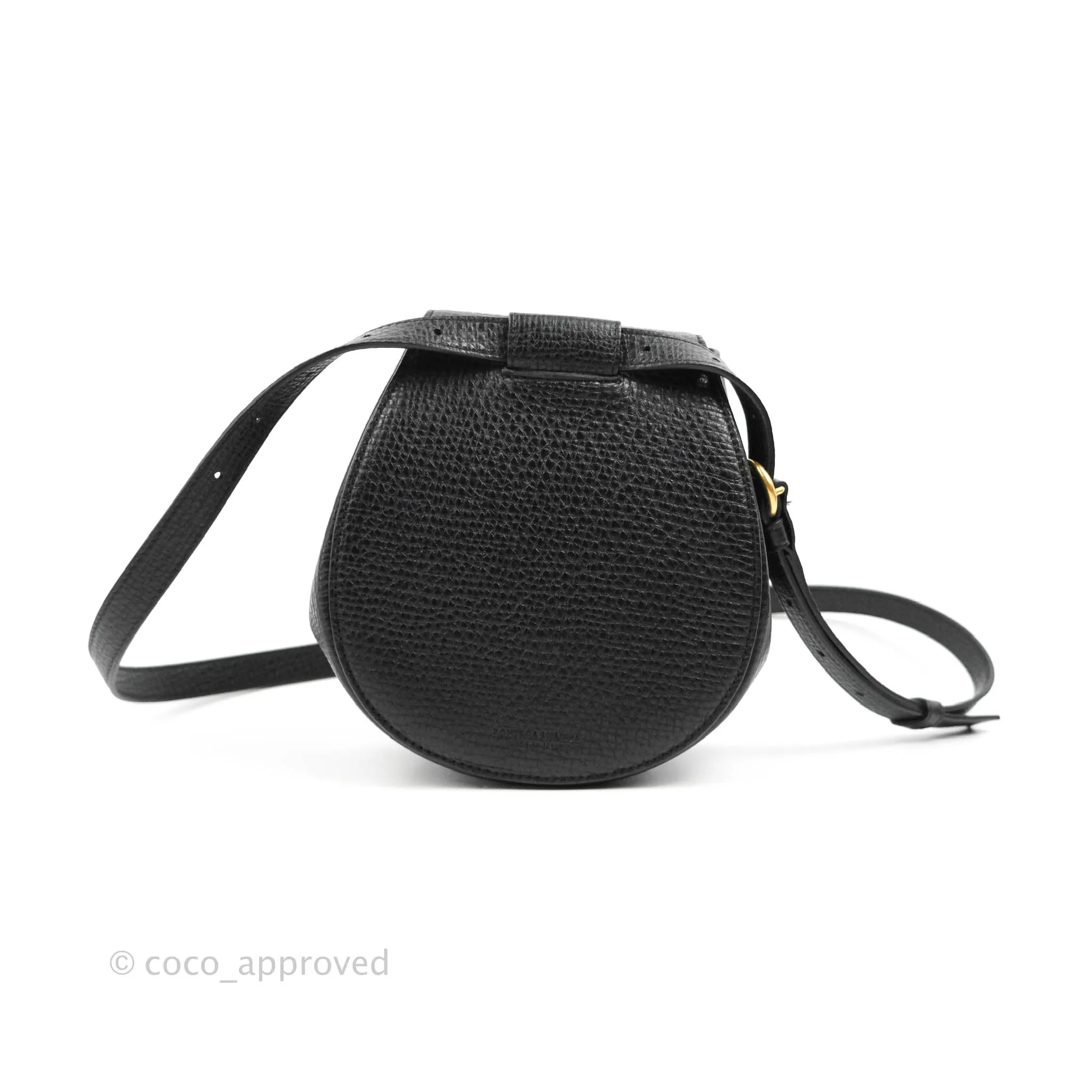Bottega Veneta Palmellato Rounded Belt Bag Calfskin Black