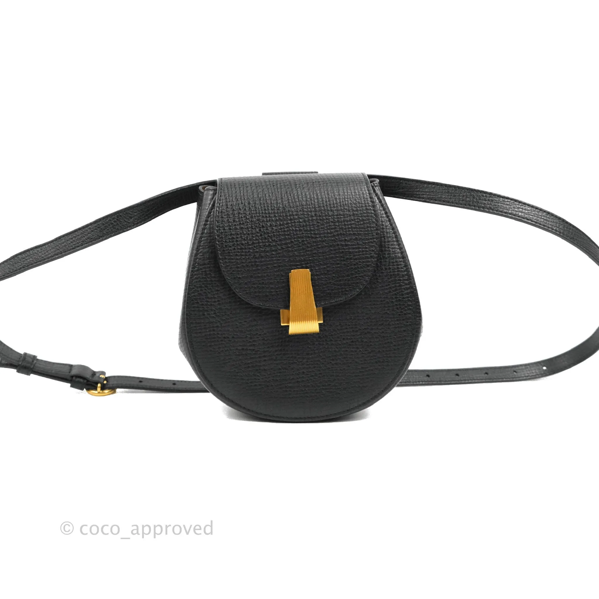 Bottega Veneta Palmellato Rounded Belt Bag Calfskin Black