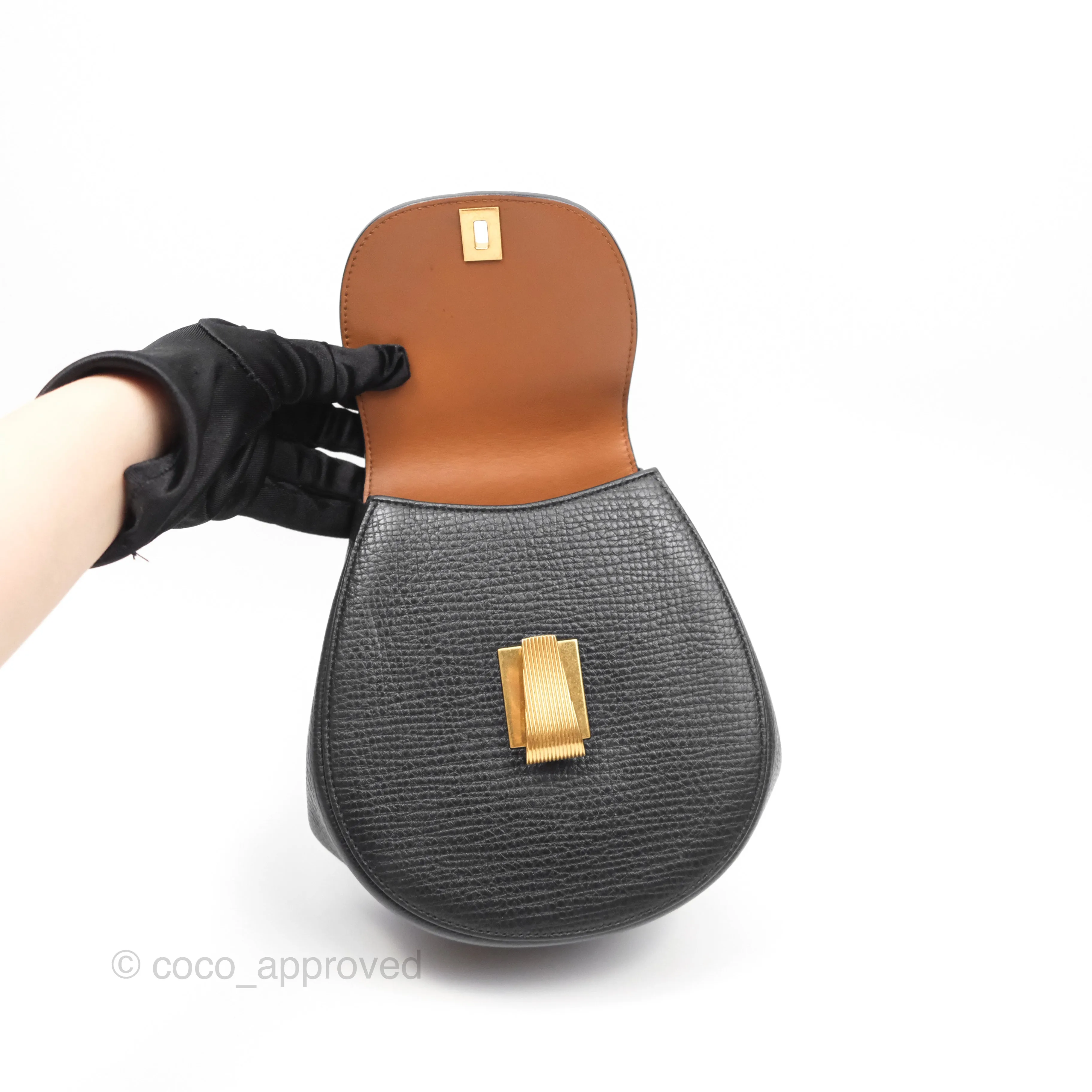Bottega Veneta Palmellato Rounded Belt Bag Calfskin Black