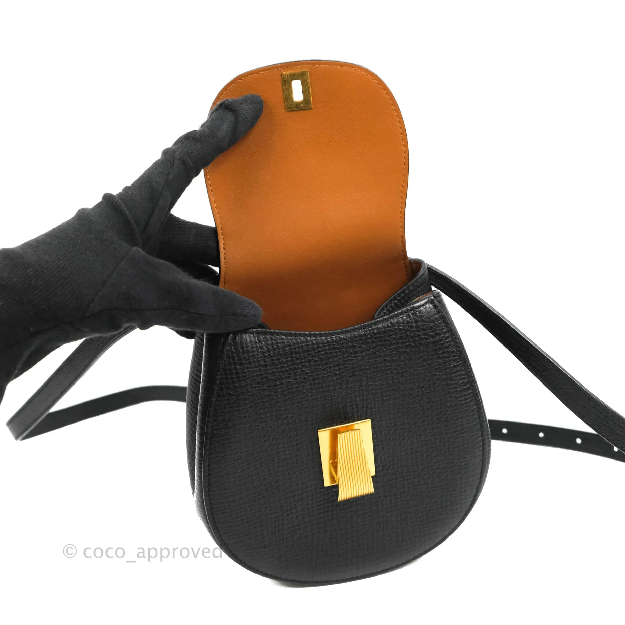 Bottega Veneta Palmellato Rounded Belt Bag Calfskin Black