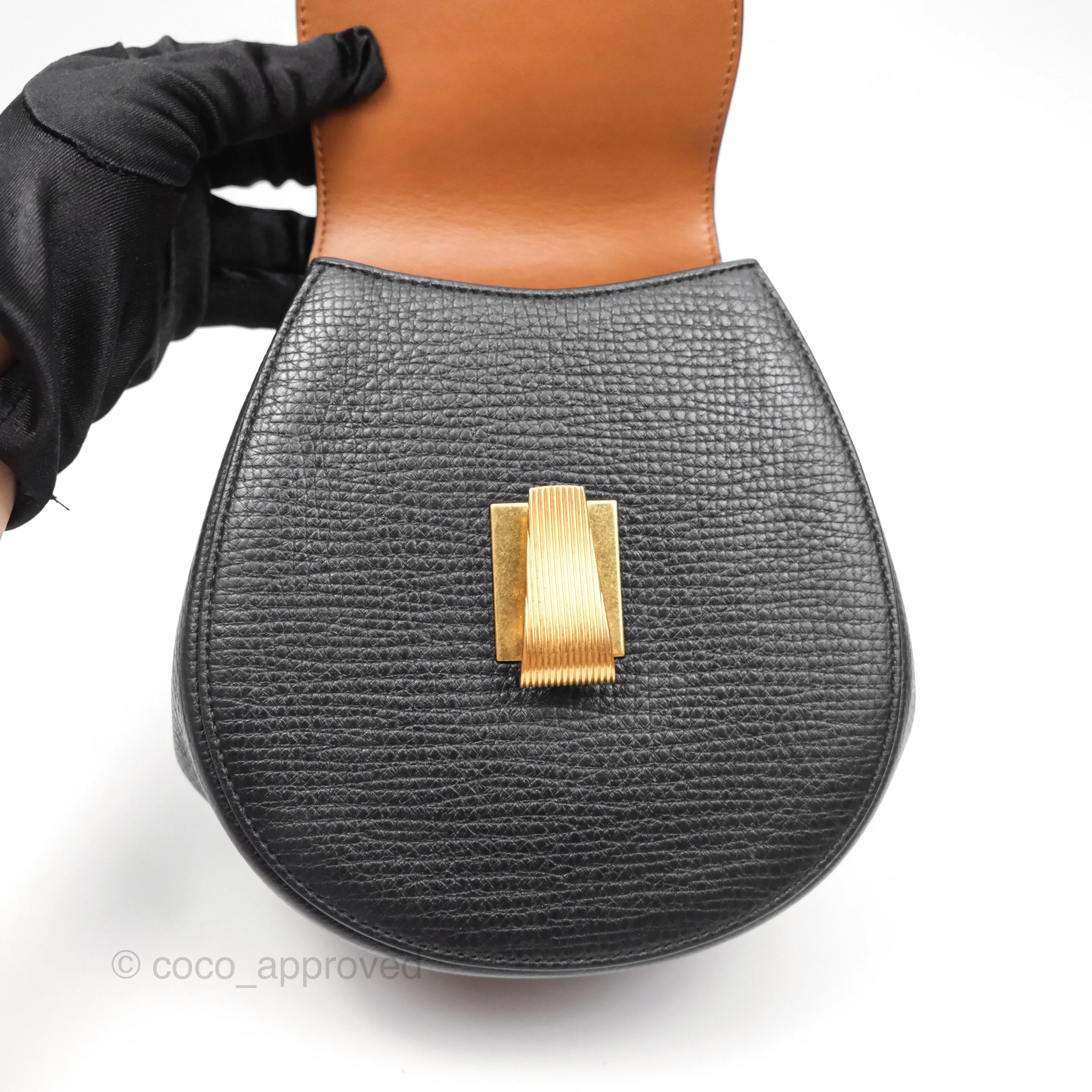 Bottega Veneta Palmellato Rounded Belt Bag Calfskin Black