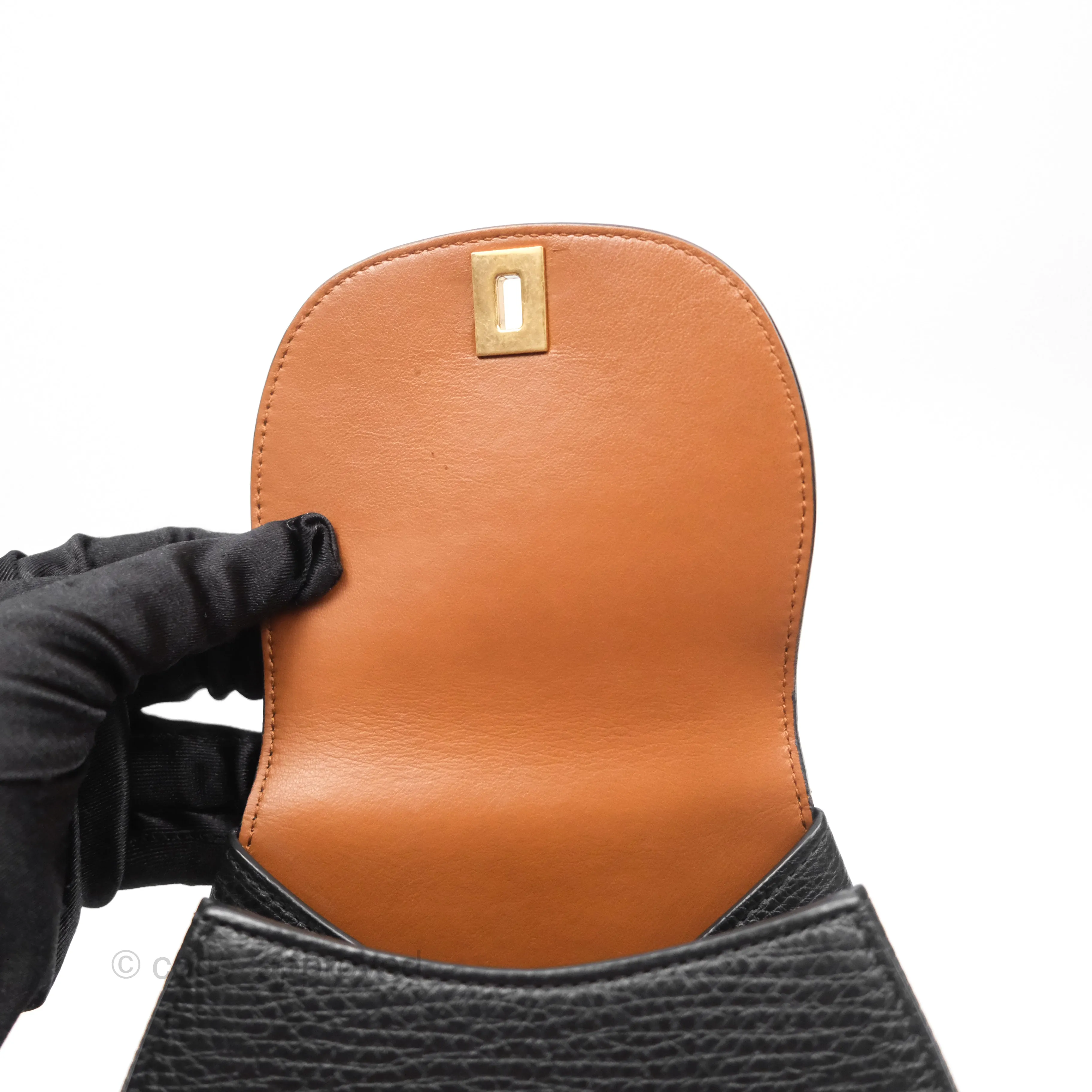 Bottega Veneta Palmellato Rounded Belt Bag Calfskin Black