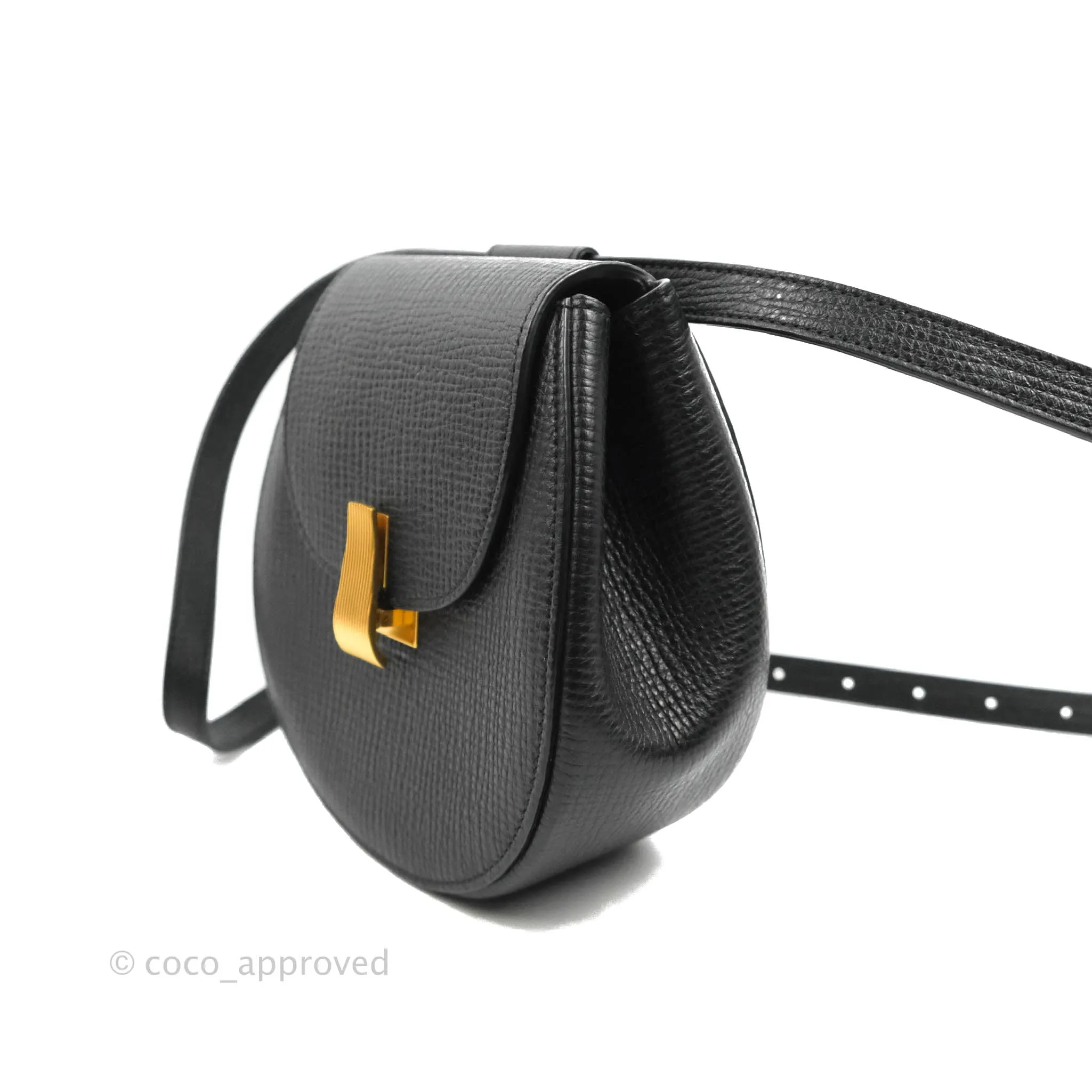 Bottega Veneta Palmellato Rounded Belt Bag Calfskin Black