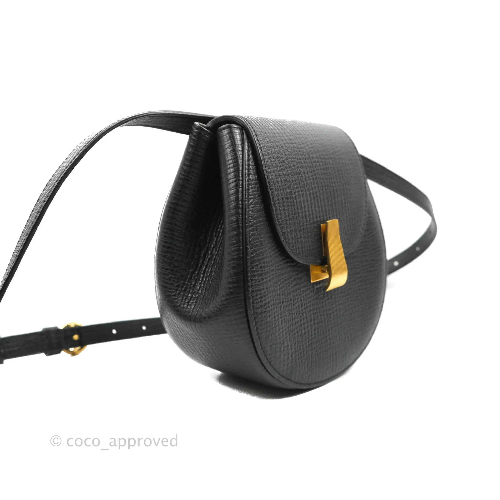 Bottega Veneta Palmellato Rounded Belt Bag Calfskin Black