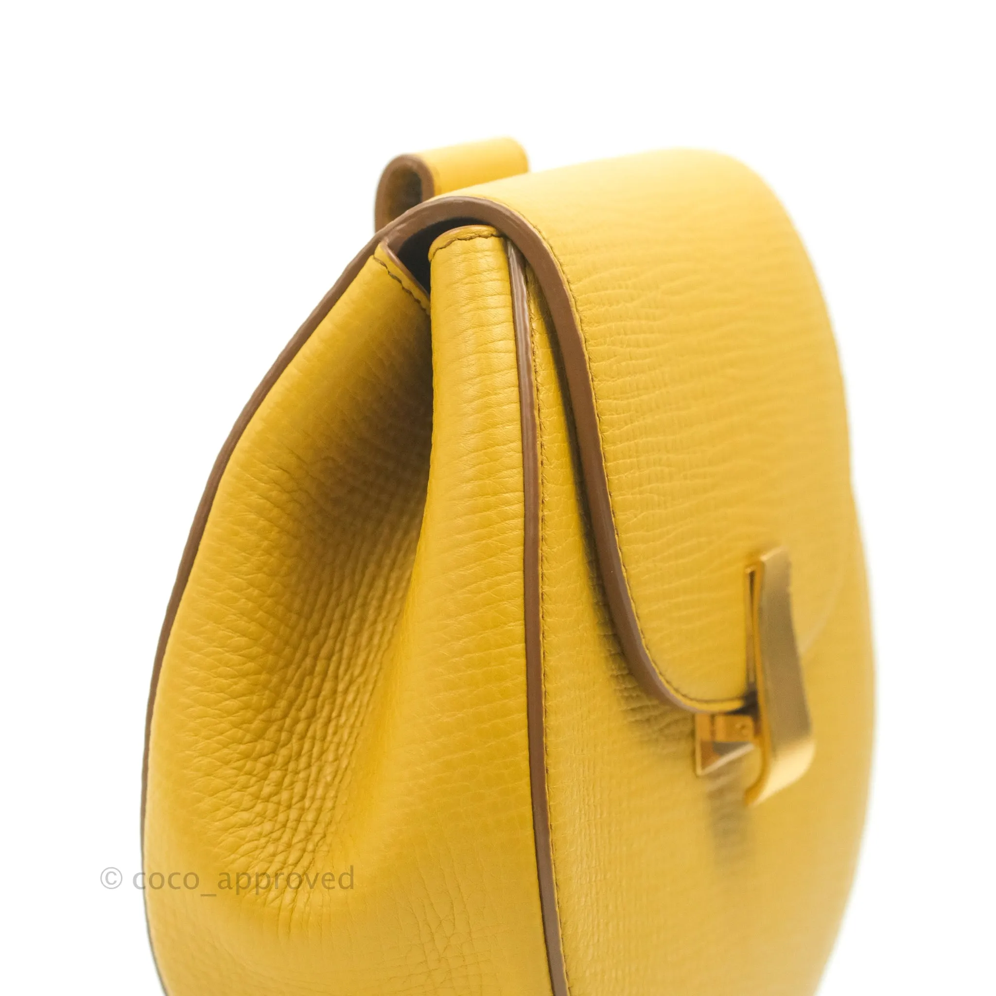 Bottega Veneta Palmellato Rounded Belt Bag Calfskin Yellow