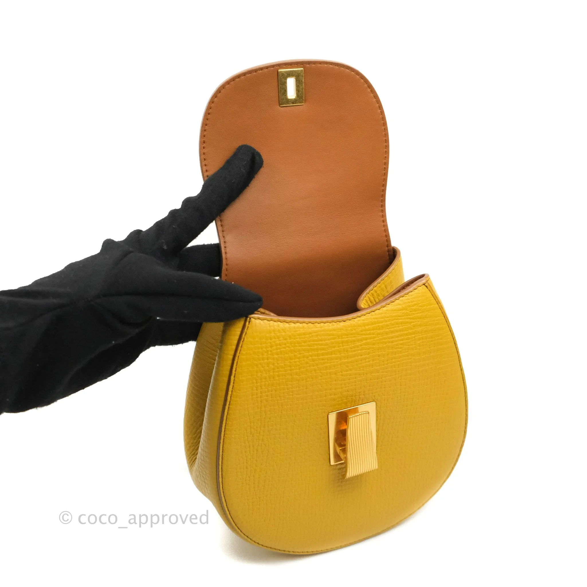 Bottega Veneta Palmellato Rounded Belt Bag Calfskin Yellow