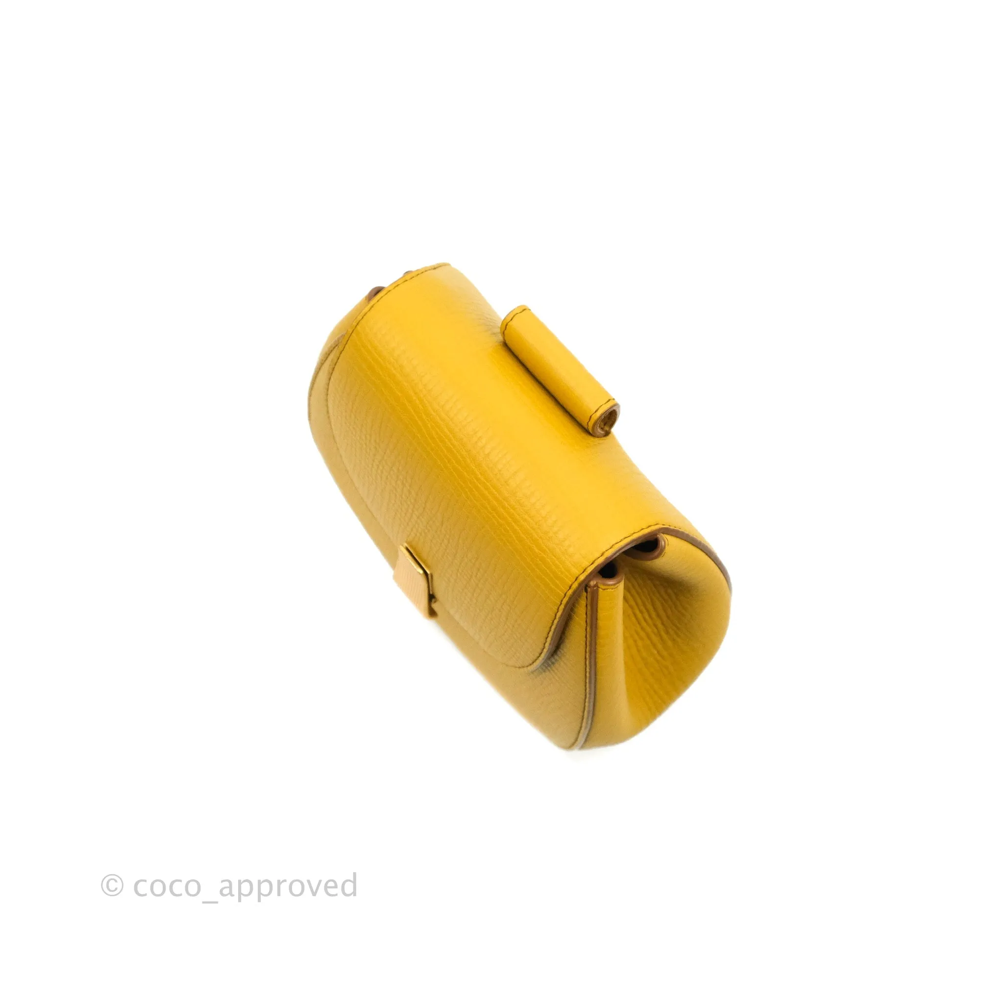 Bottega Veneta Palmellato Rounded Belt Bag Calfskin Yellow