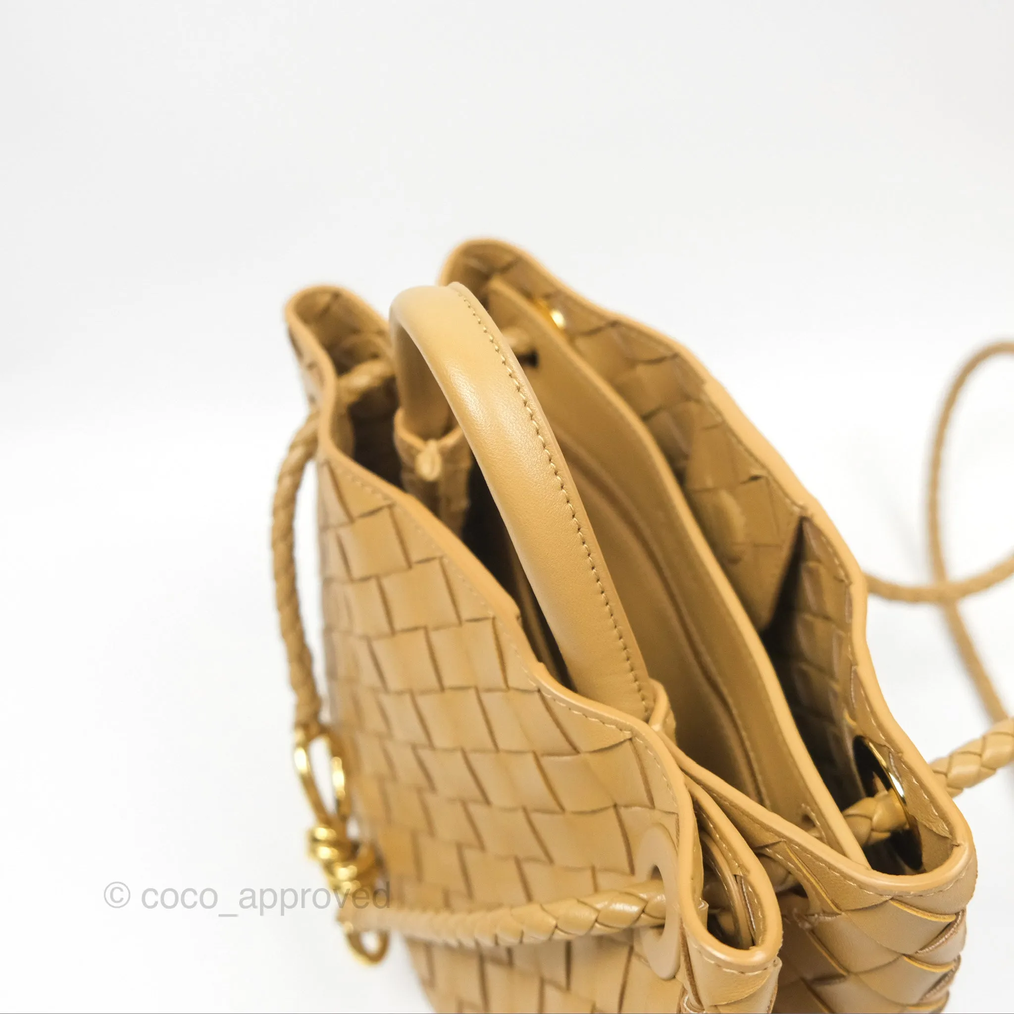 Bottega Veneta Small Andiamo Bag Dark Praline Intrecciato Lambskin