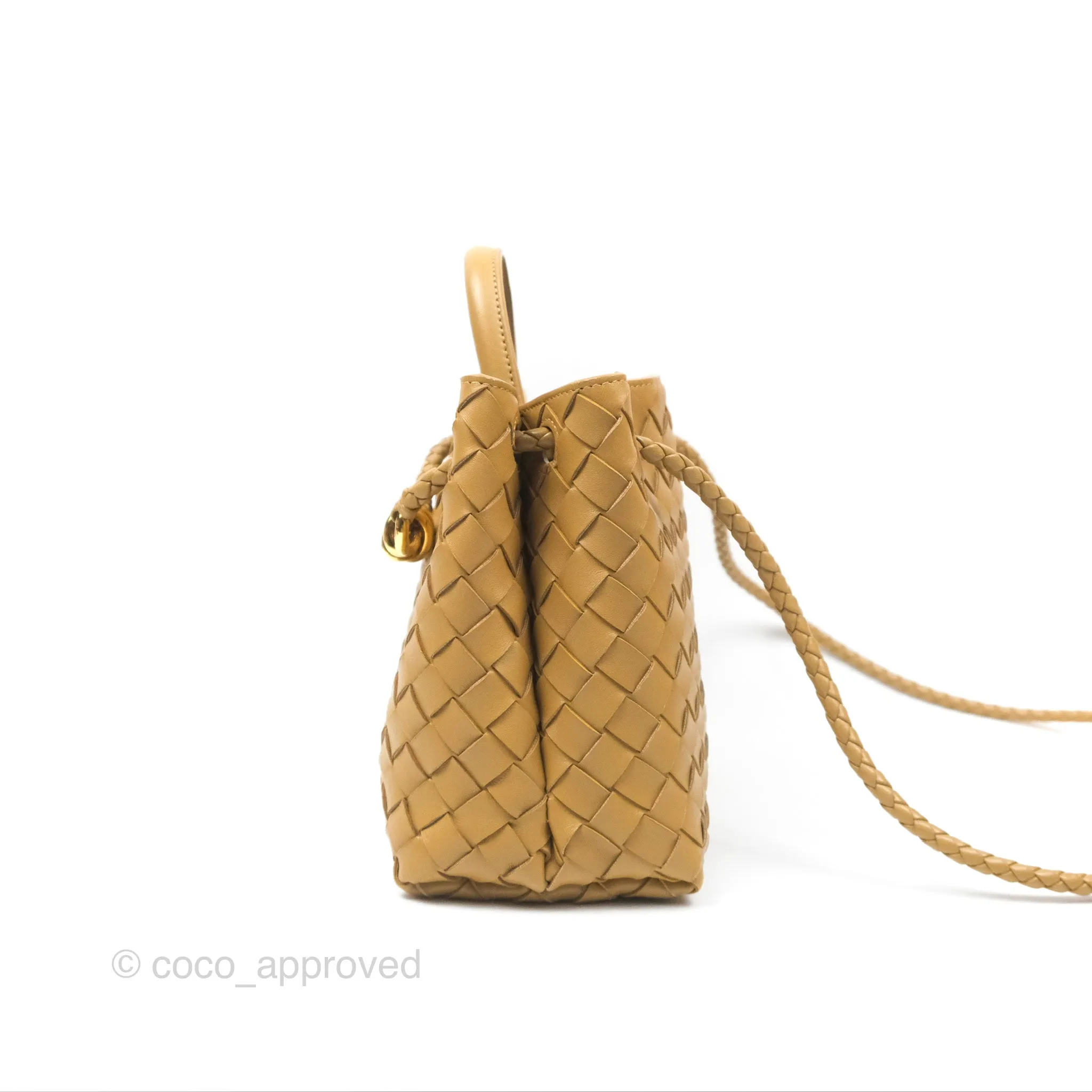 Bottega Veneta Small Andiamo Bag Dark Praline Intrecciato Lambskin