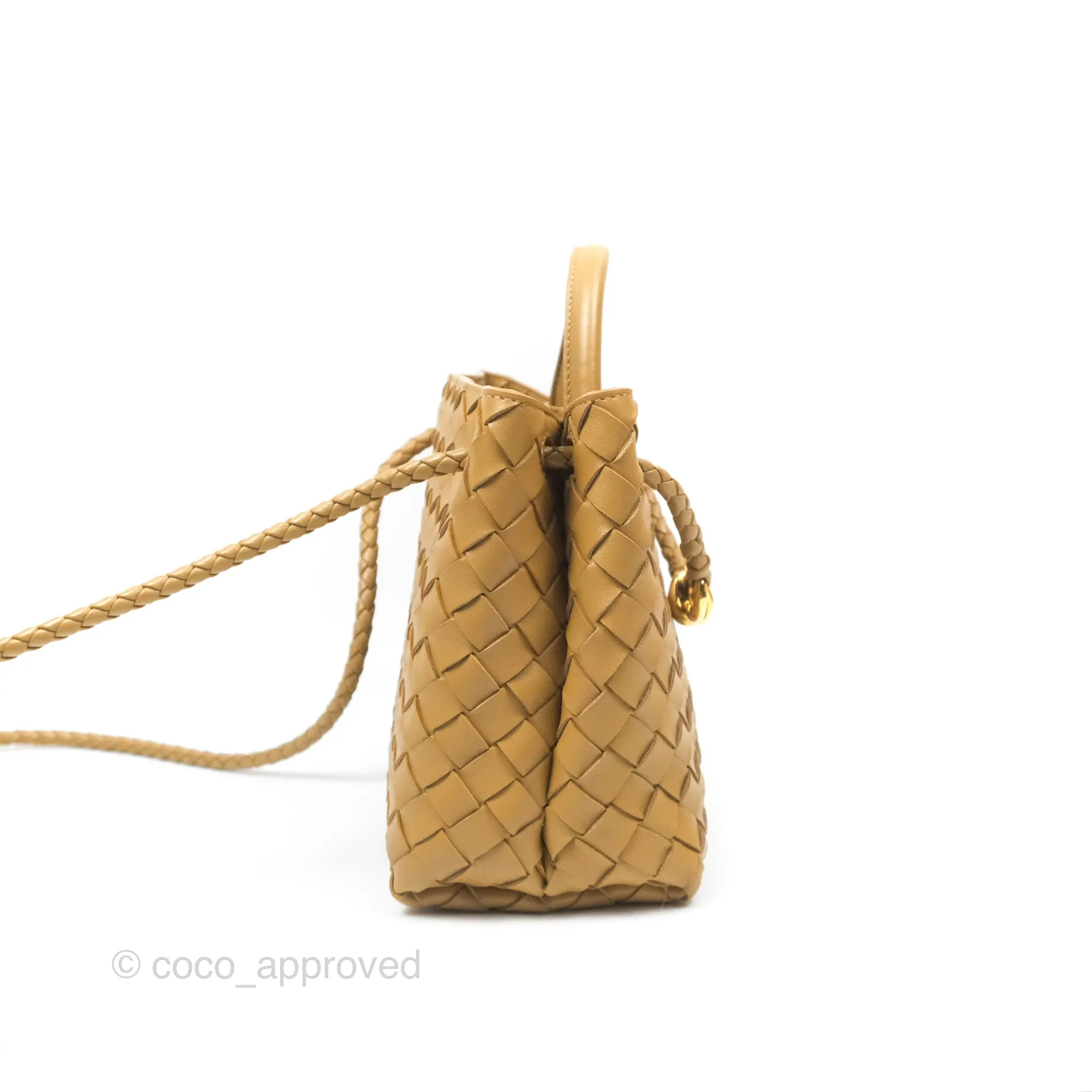 Bottega Veneta Small Andiamo Bag Dark Praline Intrecciato Lambskin