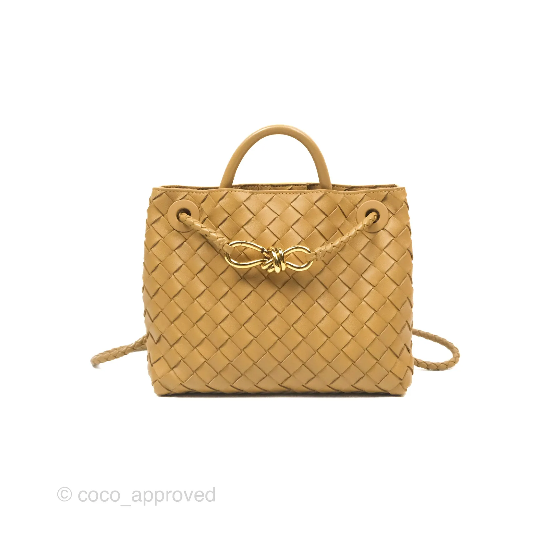 Bottega Veneta Small Andiamo Bag Dark Praline Intrecciato Lambskin