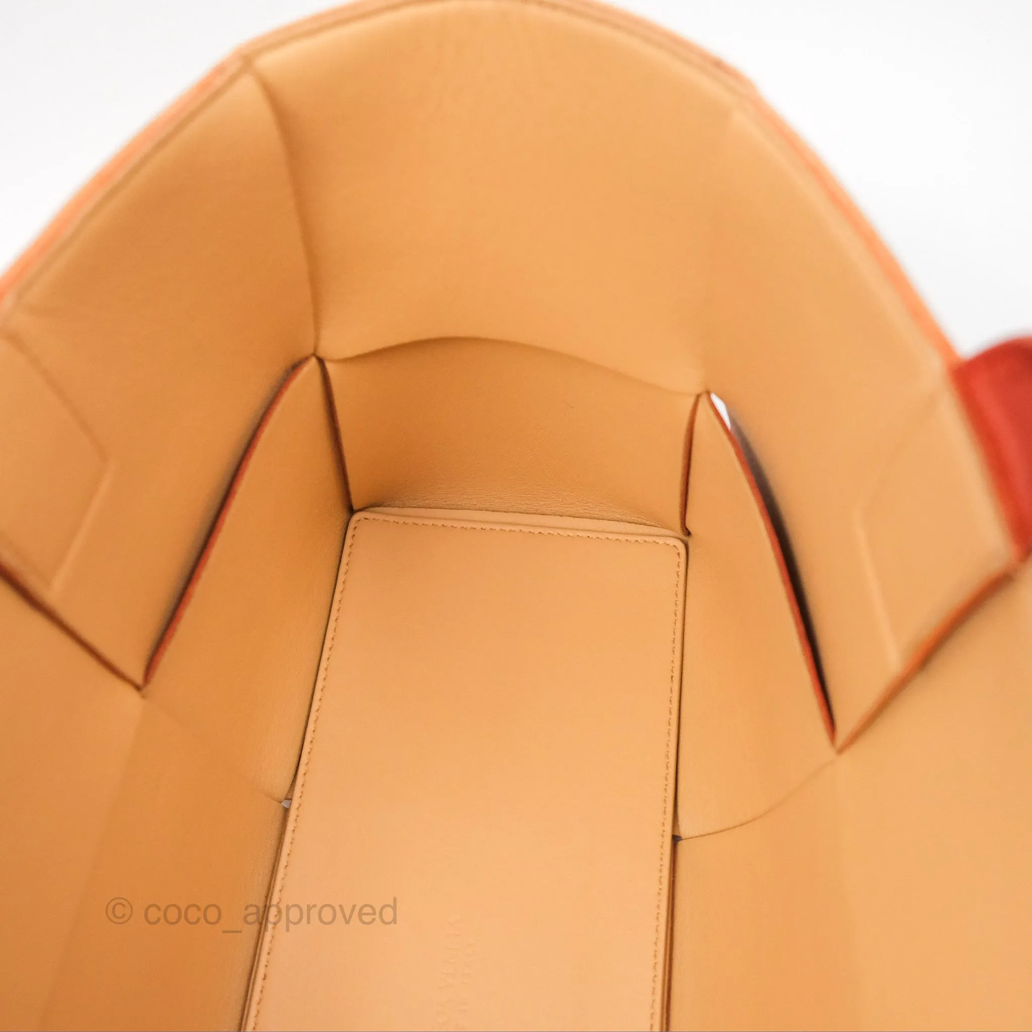 Bottega Veneta Small Arco Tote Bag Dark Orange Micro Intreccio Lambskin