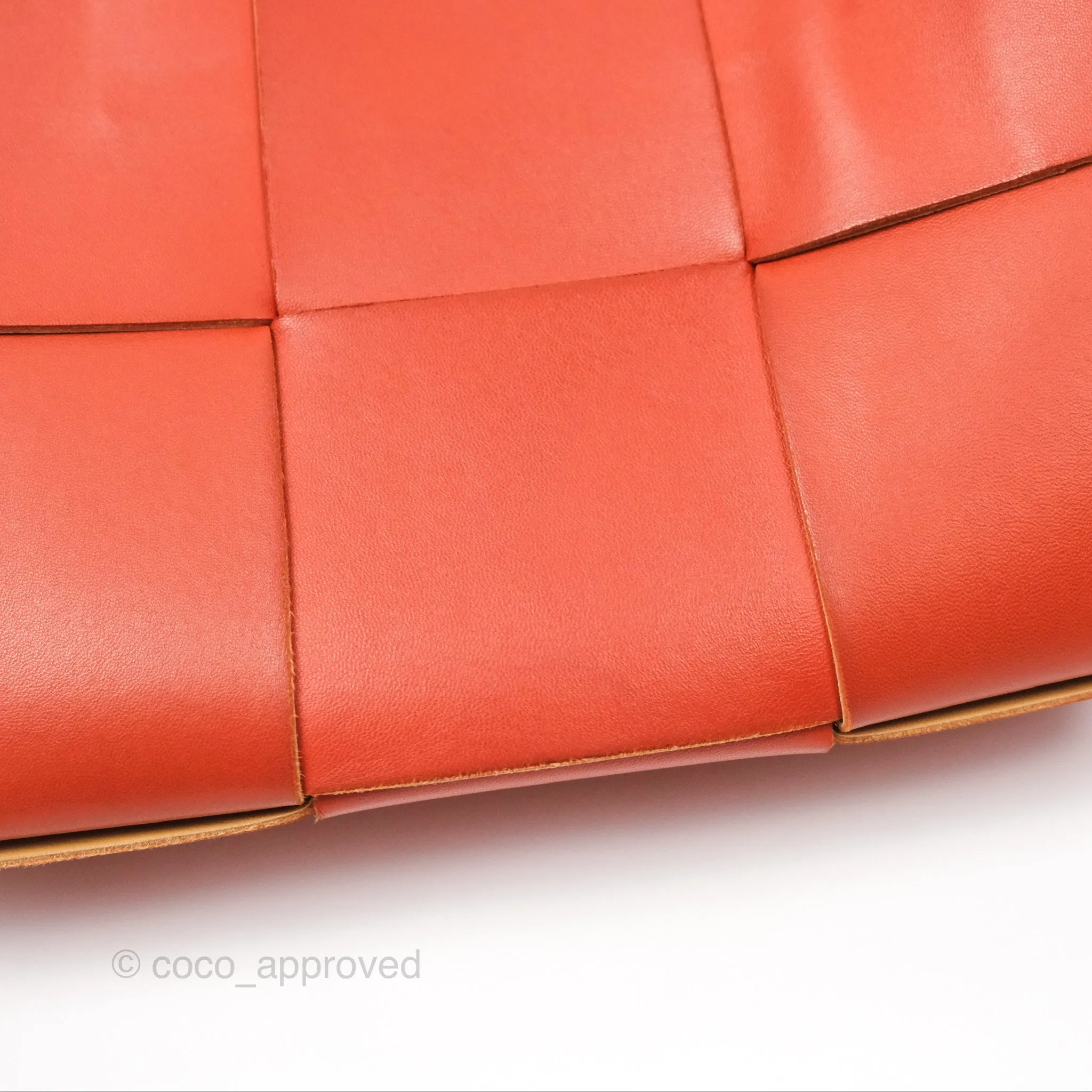 Bottega Veneta Small Arco Tote Bag Dark Orange Micro Intreccio Lambskin