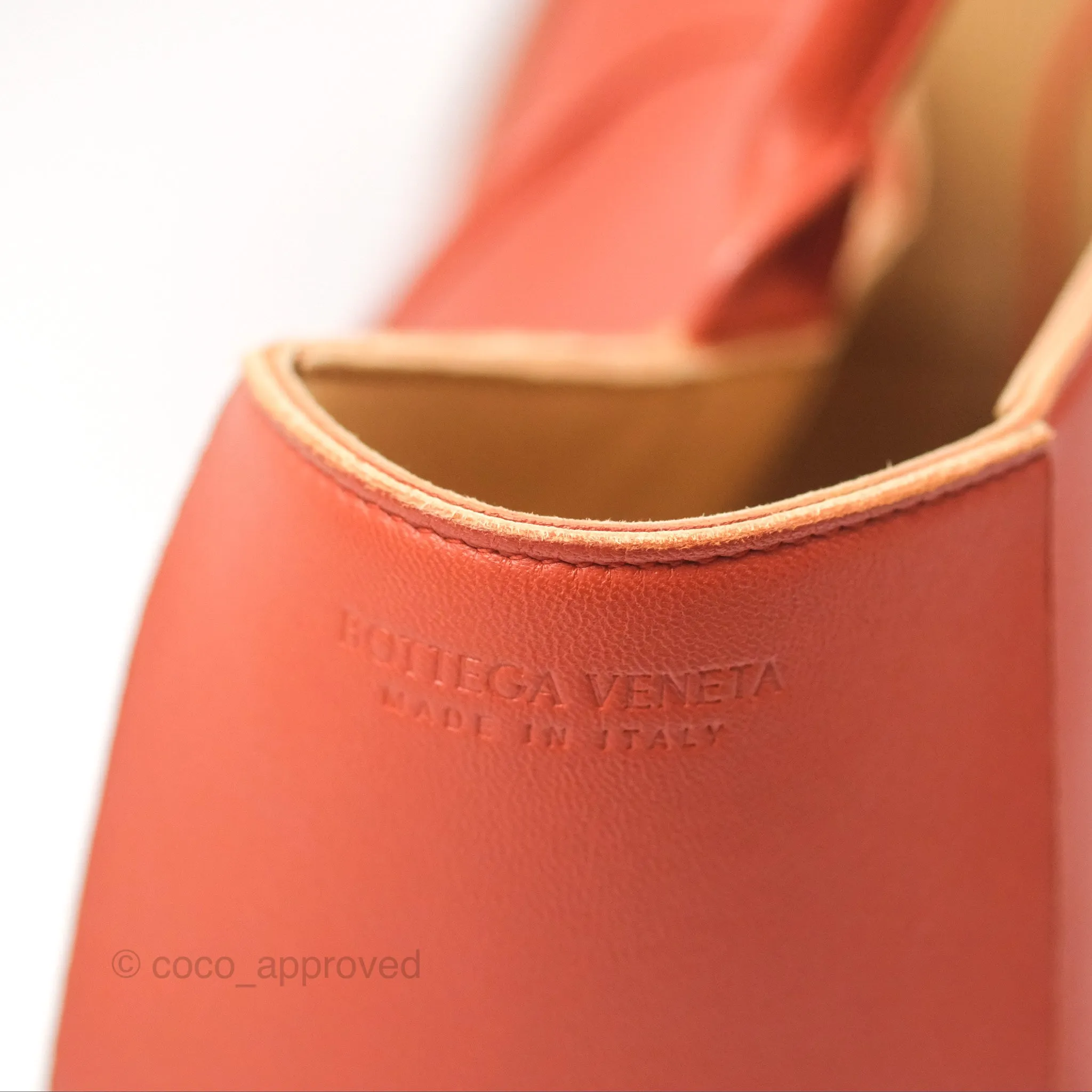 Bottega Veneta Small Arco Tote Bag Dark Orange Micro Intreccio Lambskin