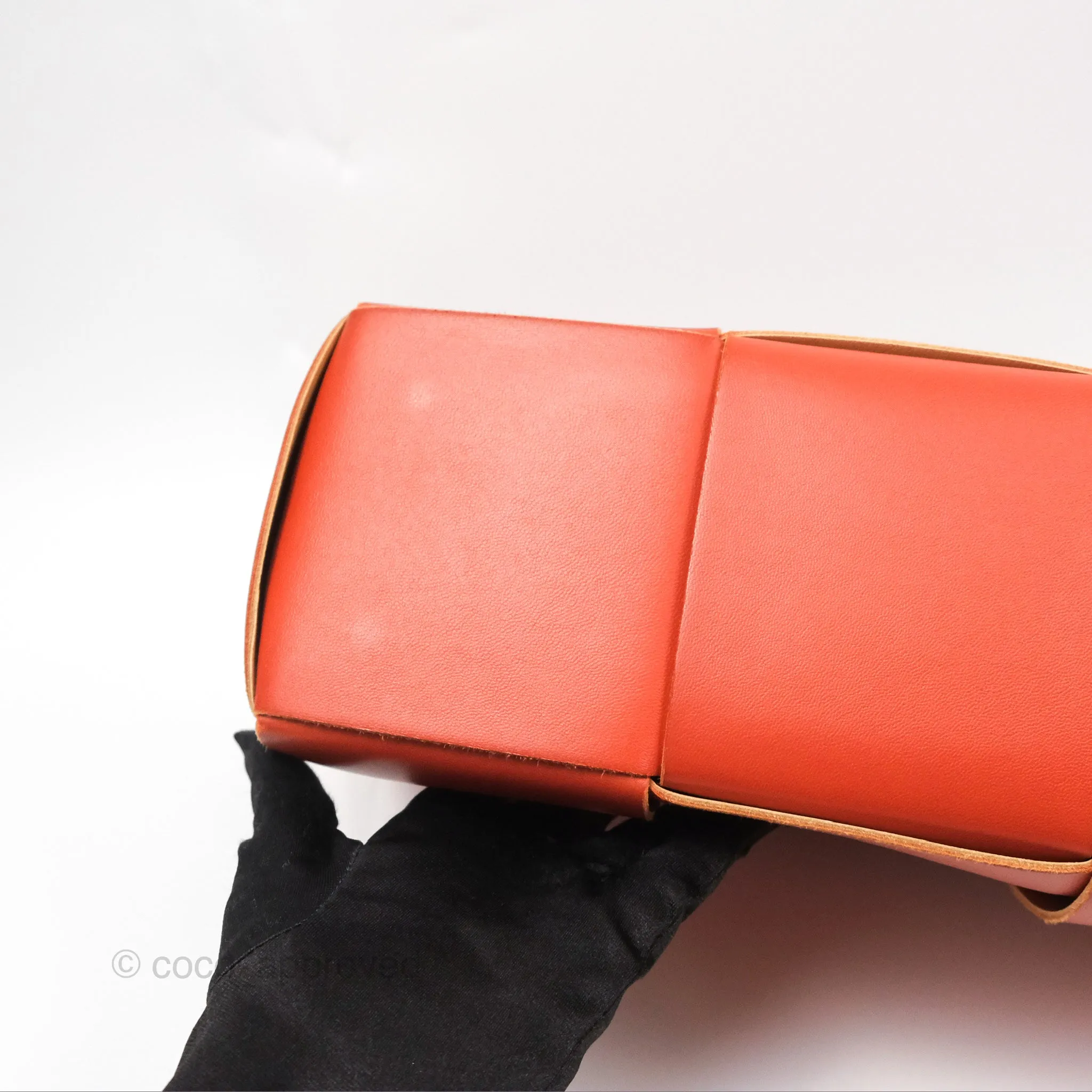 Bottega Veneta Small Arco Tote Bag Dark Orange Micro Intreccio Lambskin