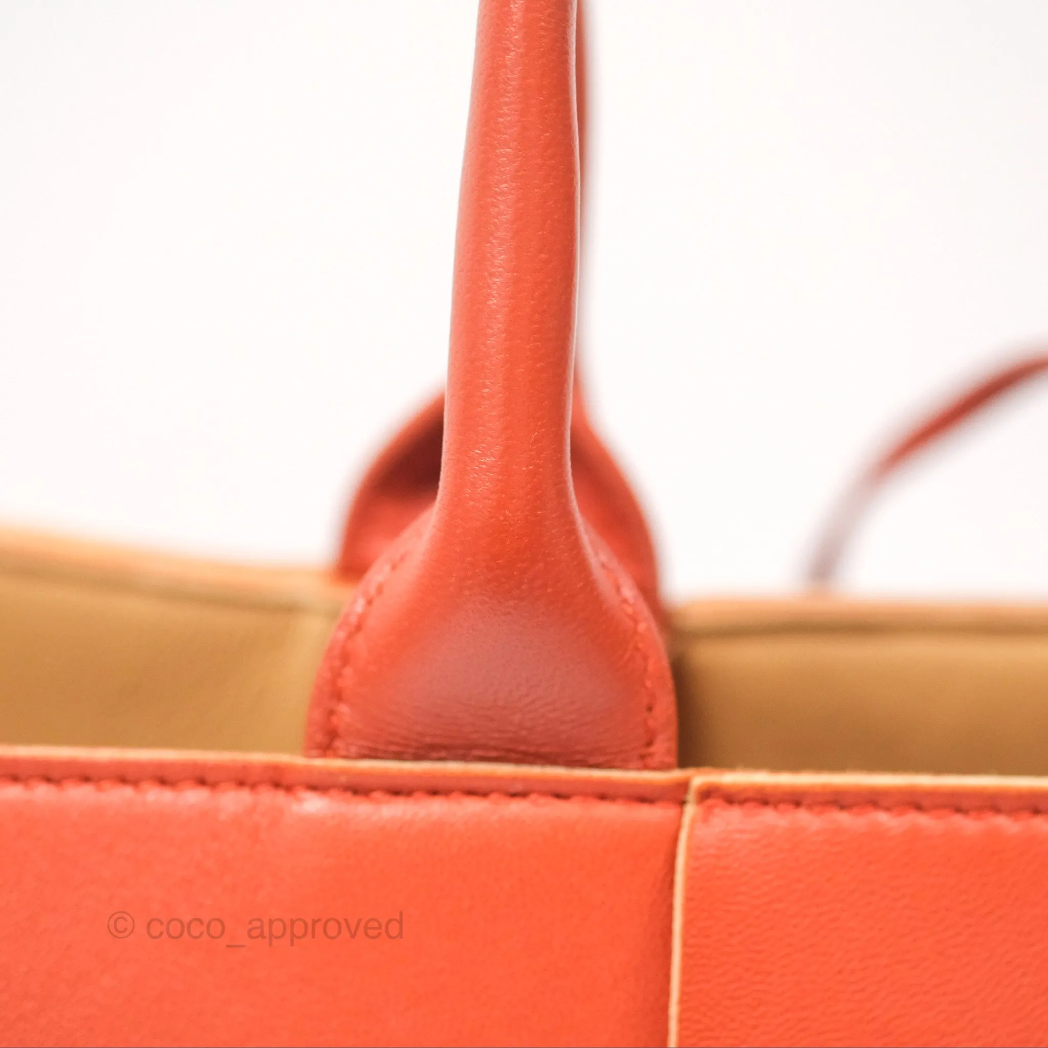 Bottega Veneta Small Arco Tote Bag Dark Orange Micro Intreccio Lambskin