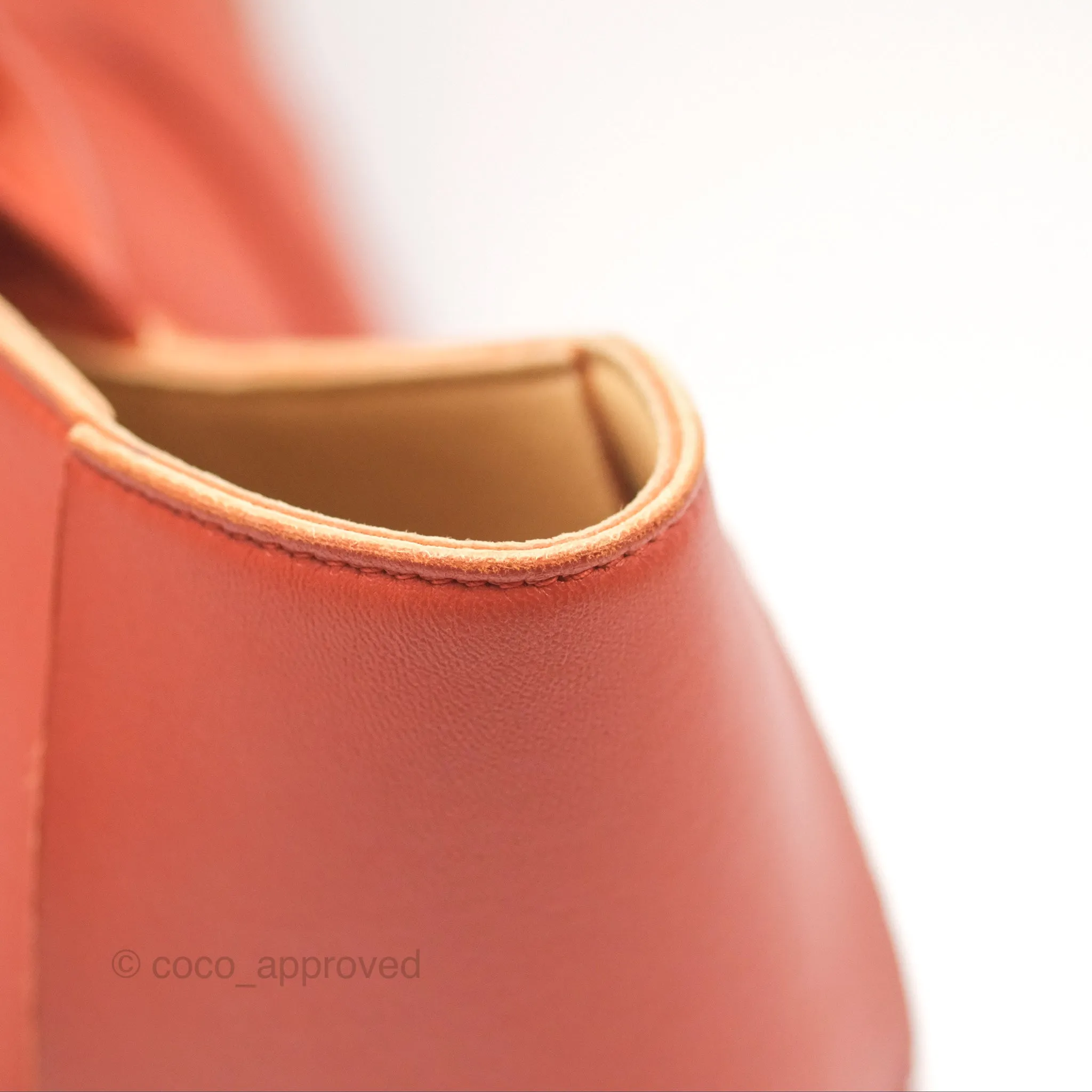Bottega Veneta Small Arco Tote Bag Dark Orange Micro Intreccio Lambskin