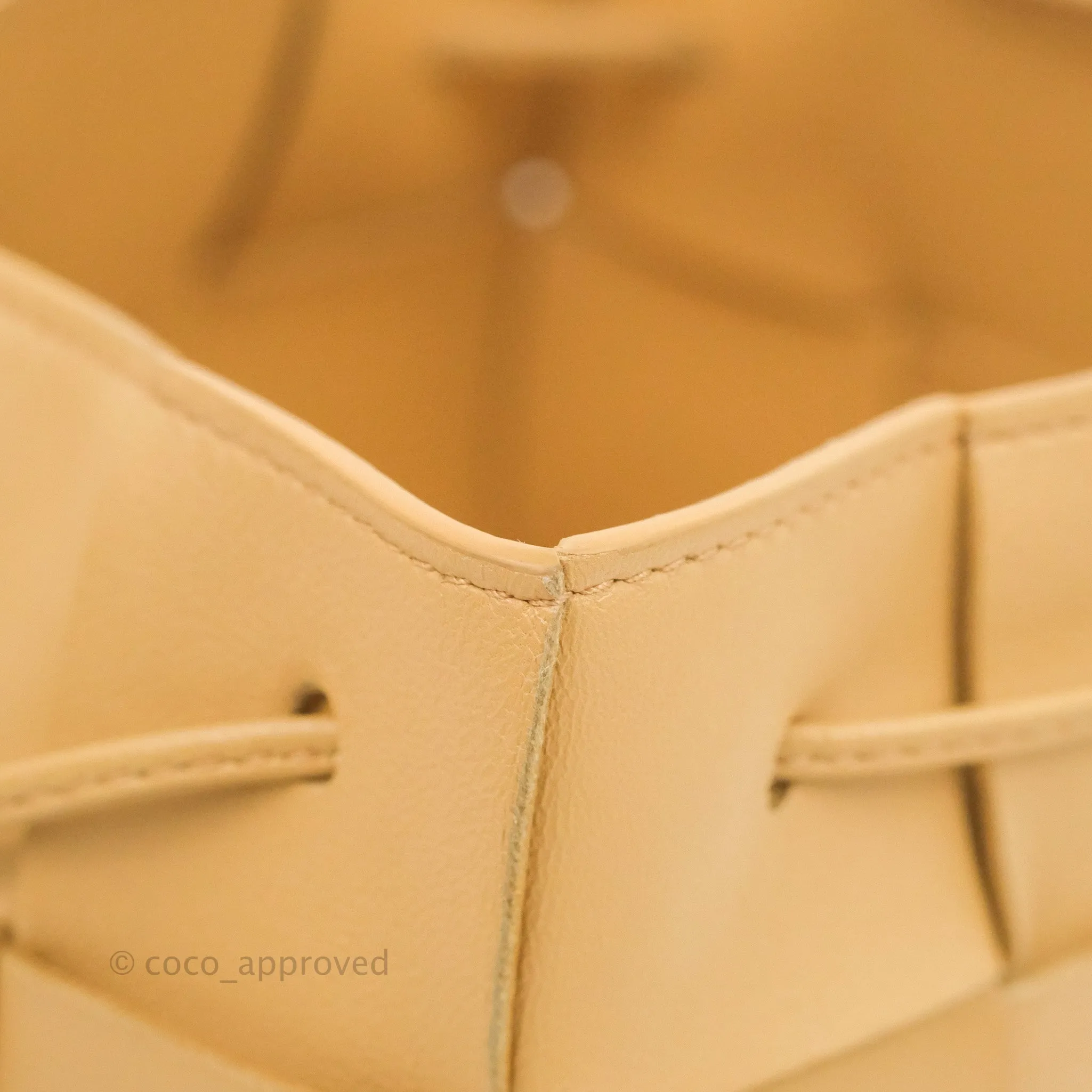 Bottega Veneta Small Cassette Bucket Bag Almond Lambskin