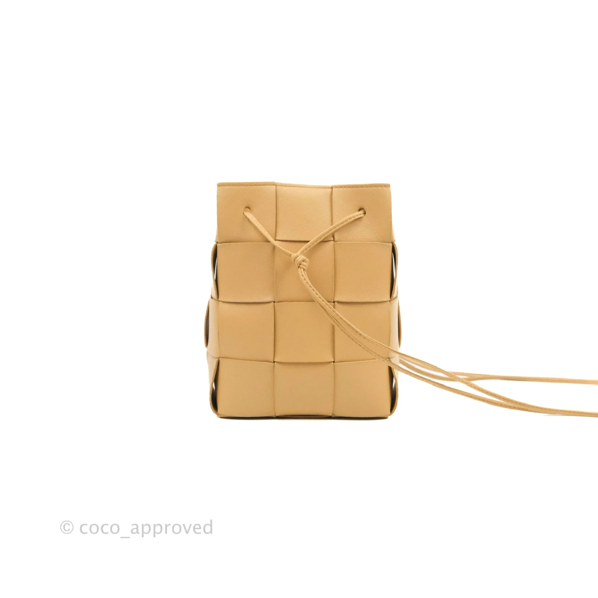 Bottega Veneta Small Cassette Bucket Bag Almond Lambskin