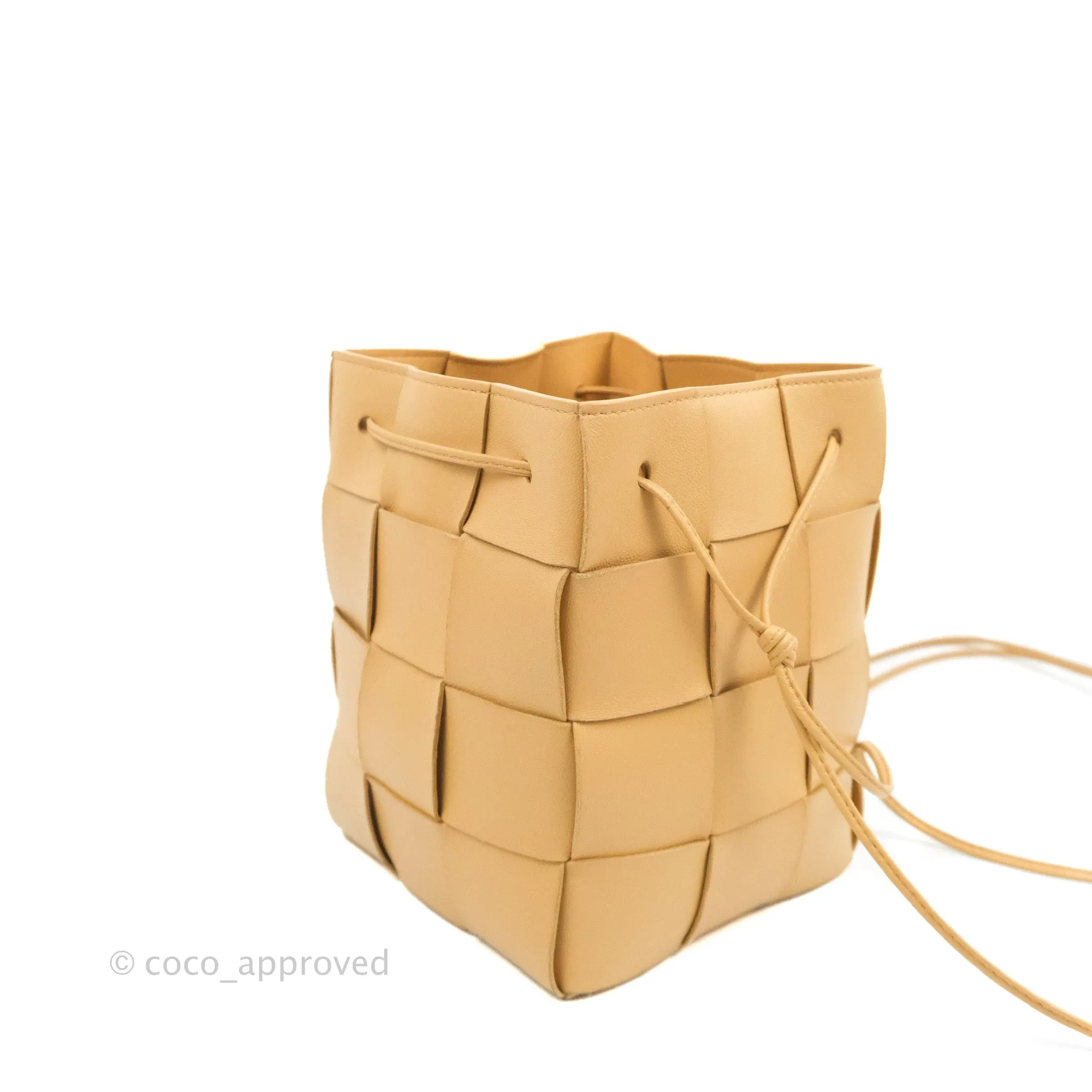Bottega Veneta Small Cassette Bucket Bag Almond Lambskin