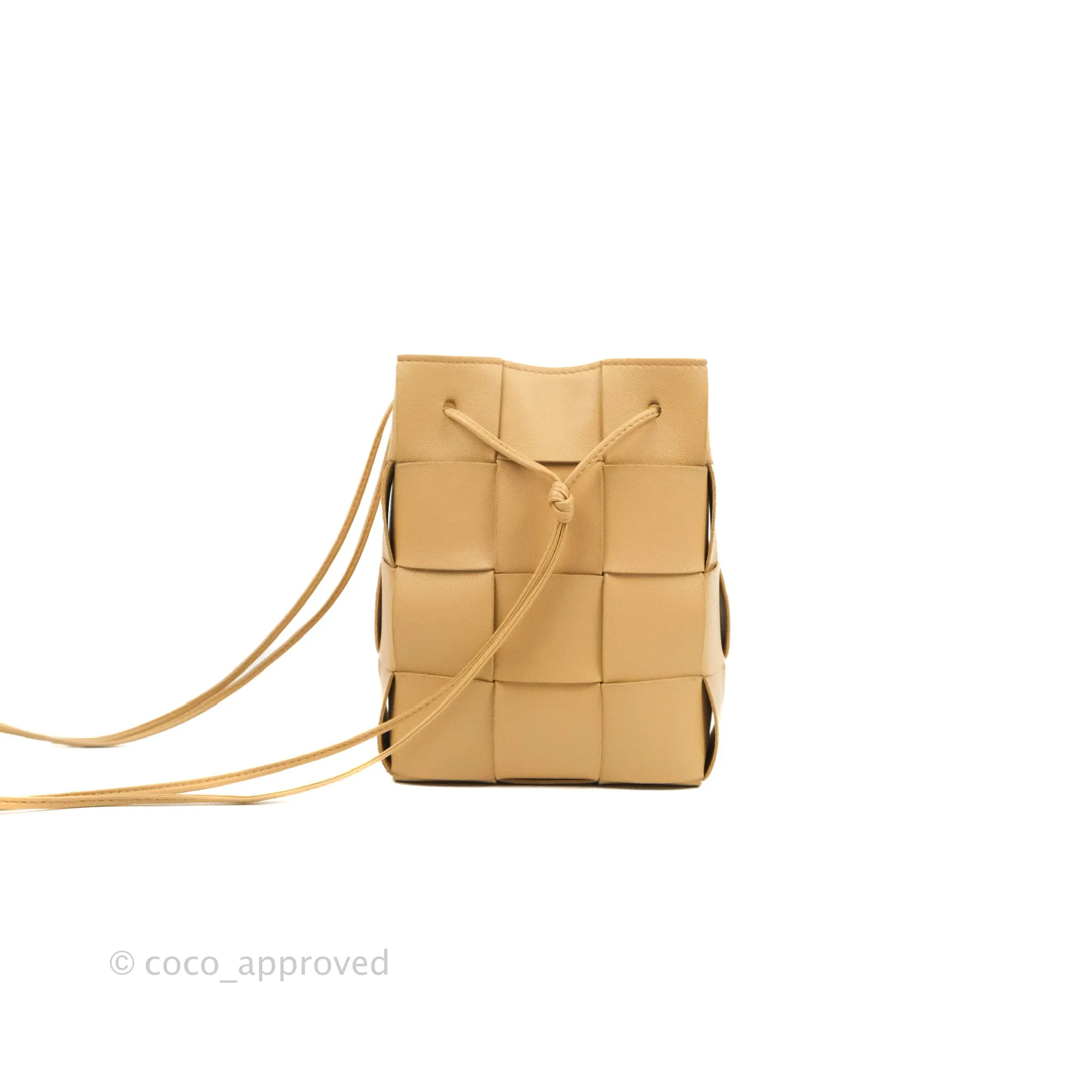 Bottega Veneta Small Cassette Bucket Bag Almond Lambskin