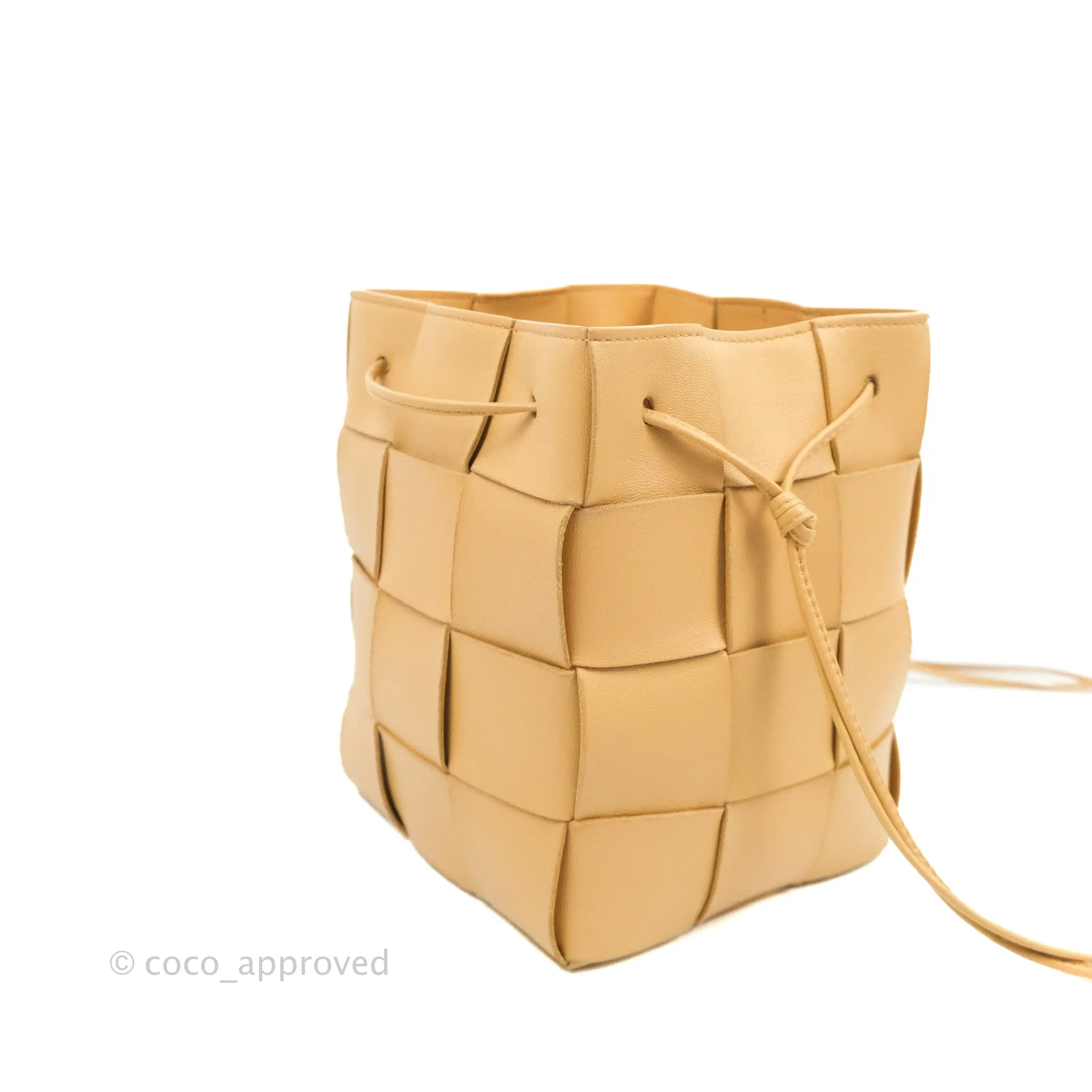 Bottega Veneta Small Cassette Bucket Bag Almond Lambskin