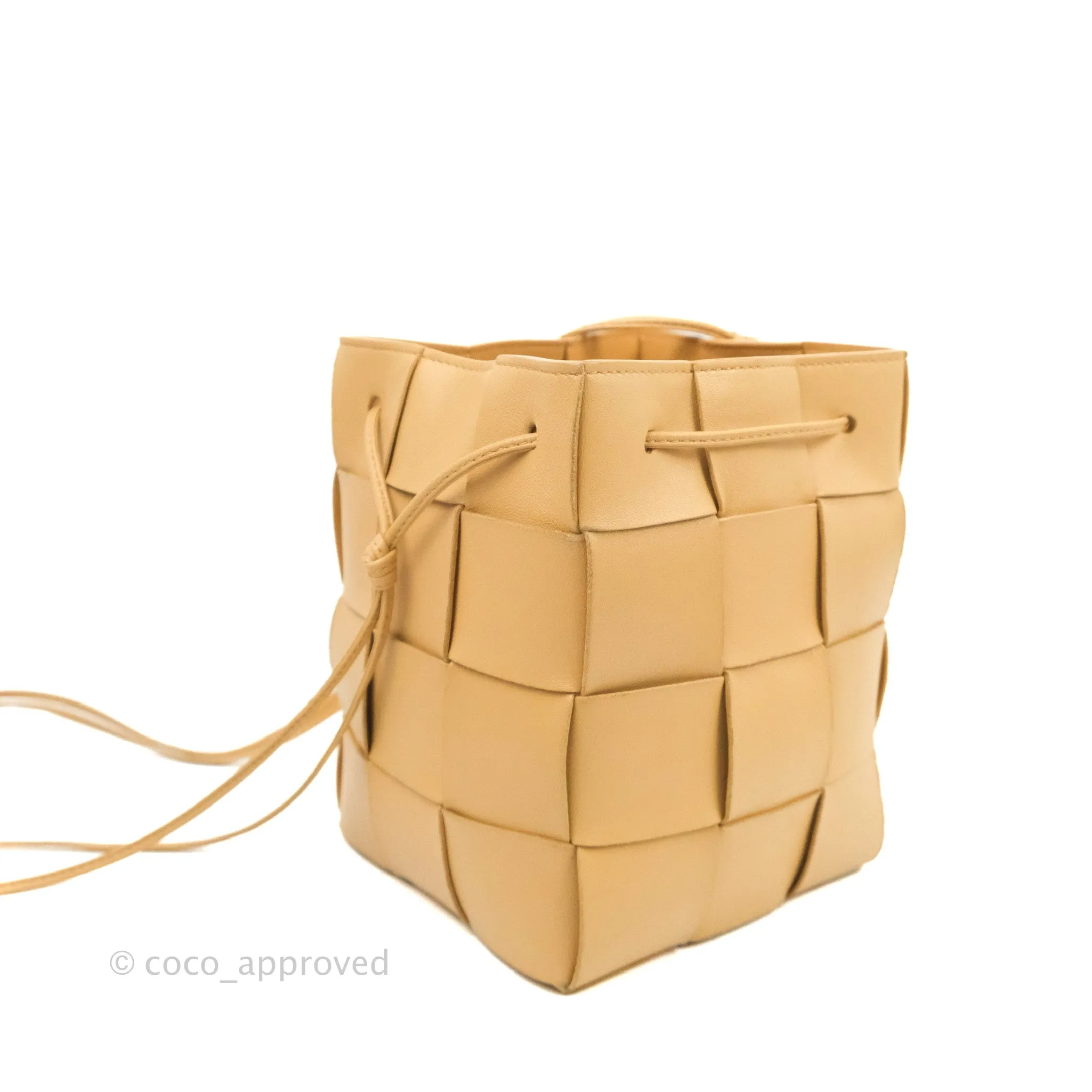 Bottega Veneta Small Cassette Bucket Bag Almond Lambskin