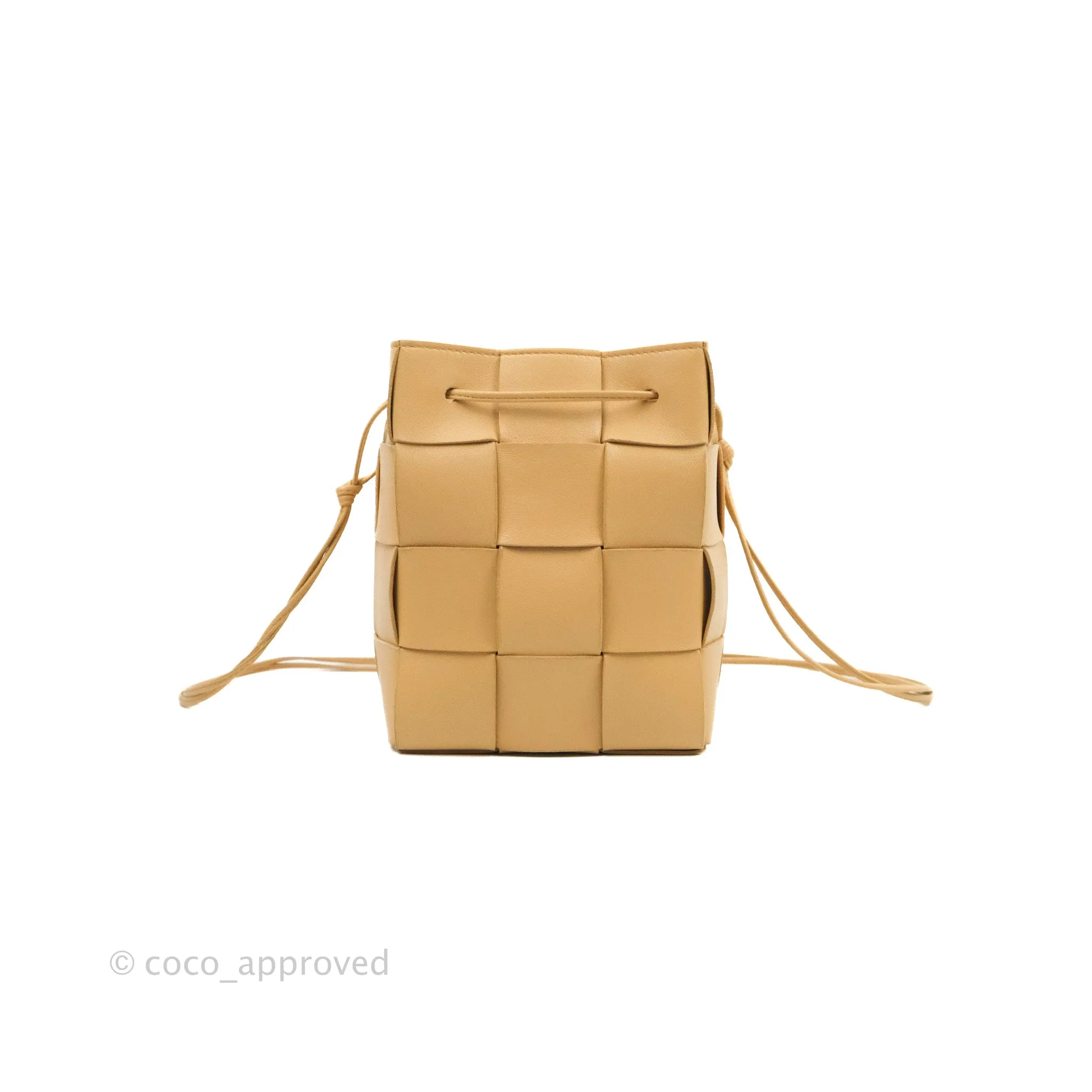 Bottega Veneta Small Cassette Bucket Bag Almond Lambskin