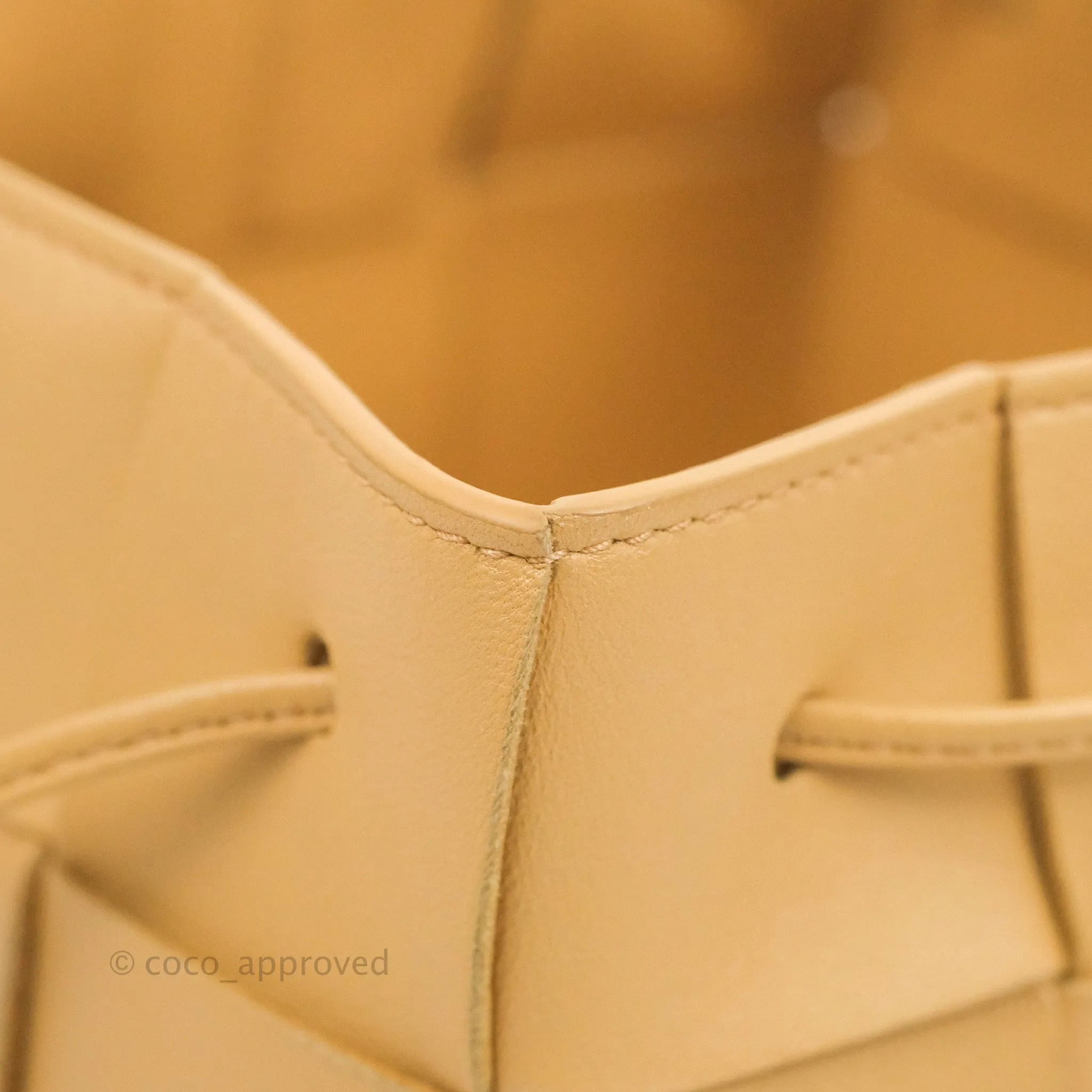 Bottega Veneta Small Cassette Bucket Bag Almond Lambskin