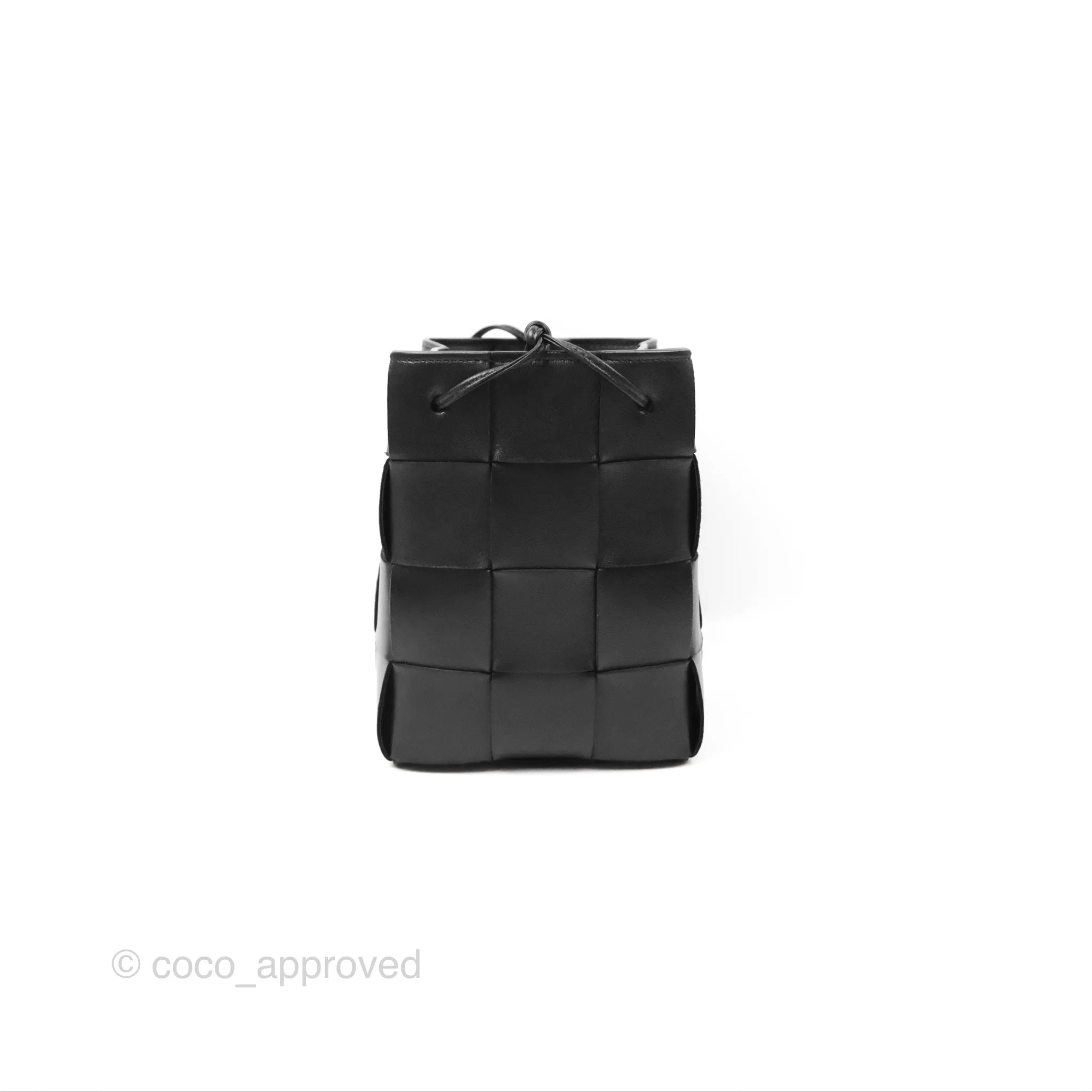Bottega Veneta Small Cassette Bucket Bag Black Lambskin