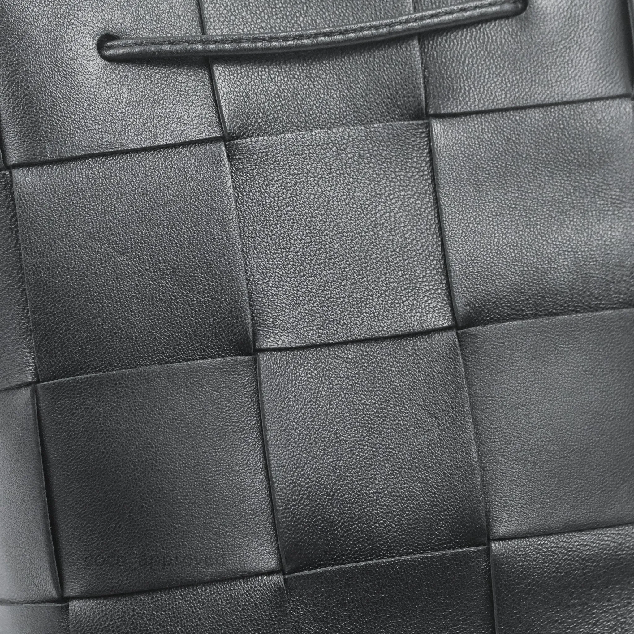 Bottega Veneta Small Cassette Bucket Bag Black Lambskin