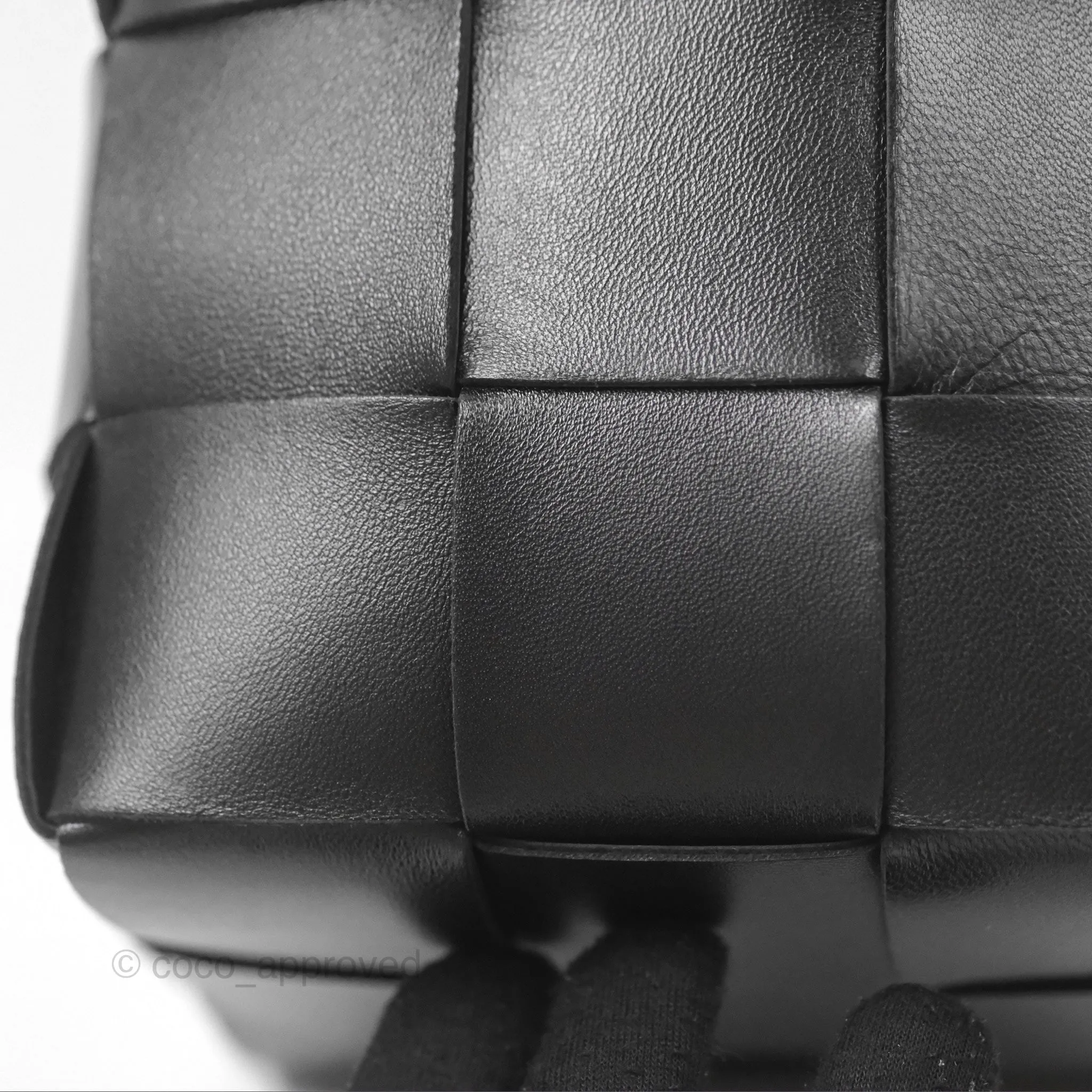 Bottega Veneta Small Cassette Bucket Bag Black Lambskin