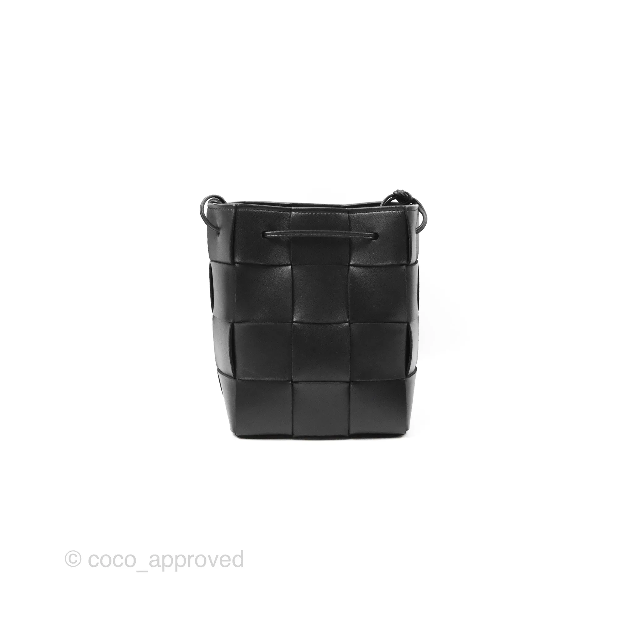 Bottega Veneta Small Cassette Bucket Bag Black Lambskin