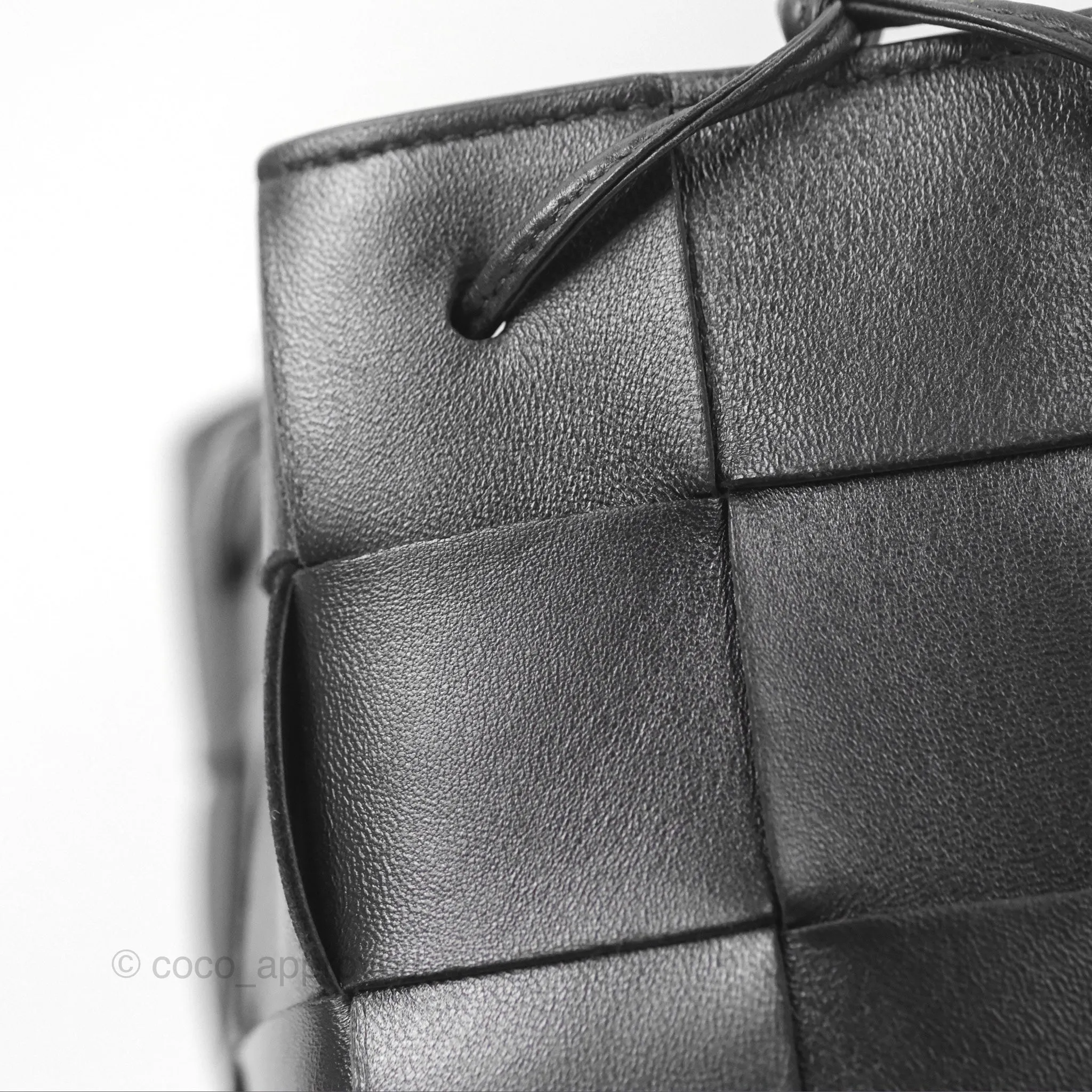 Bottega Veneta Small Cassette Bucket Bag Black Lambskin