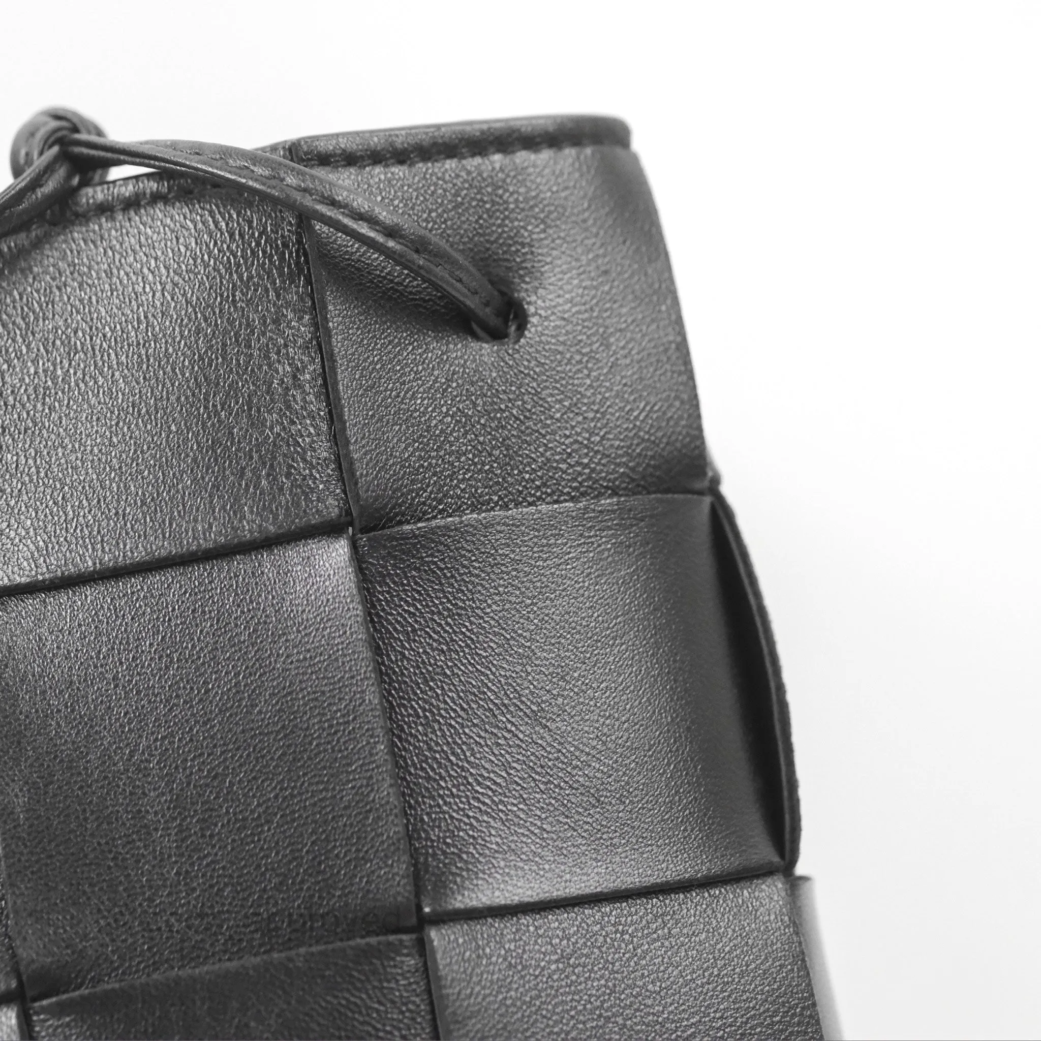 Bottega Veneta Small Cassette Bucket Bag Black Lambskin
