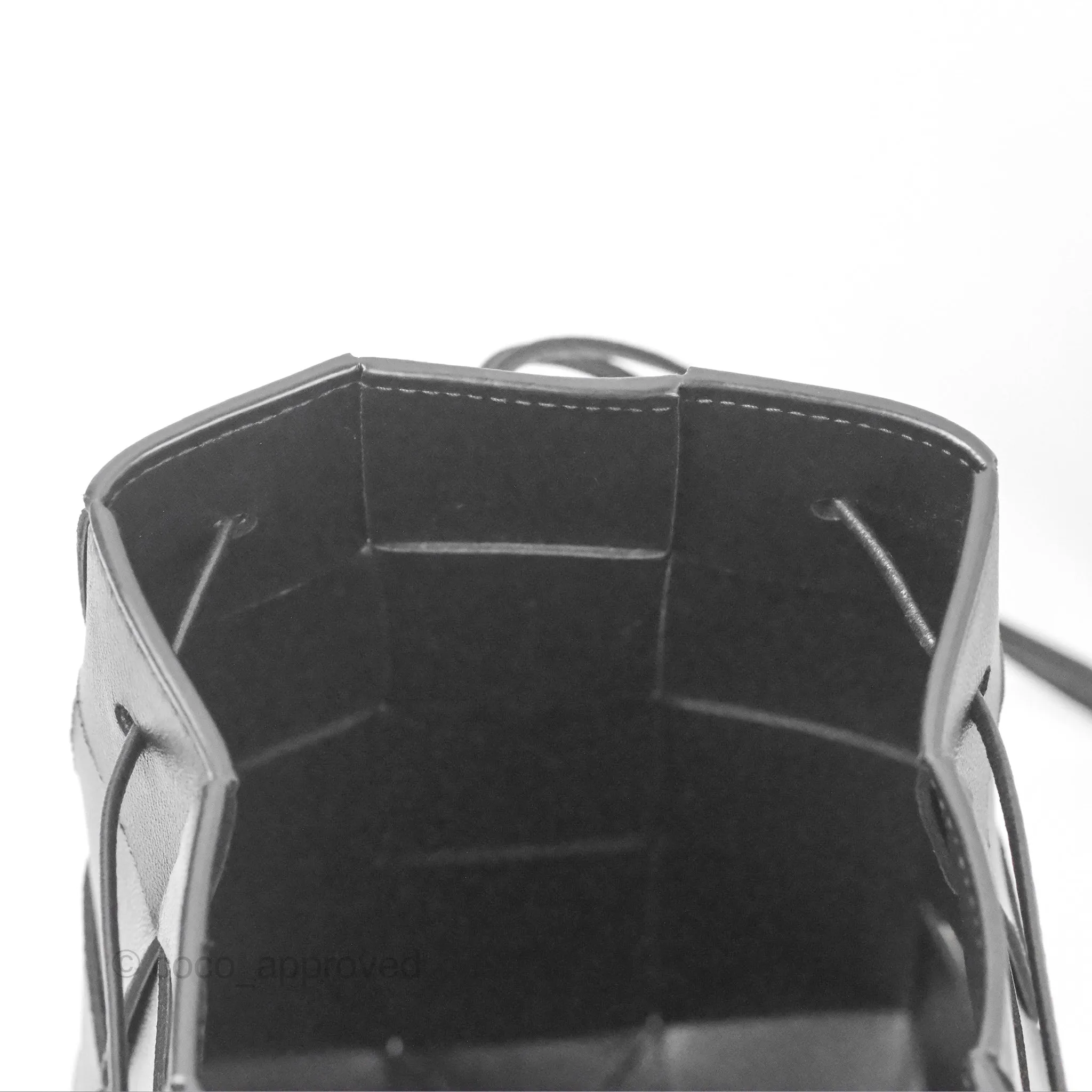 Bottega Veneta Small Cassette Bucket Bag Black Lambskin