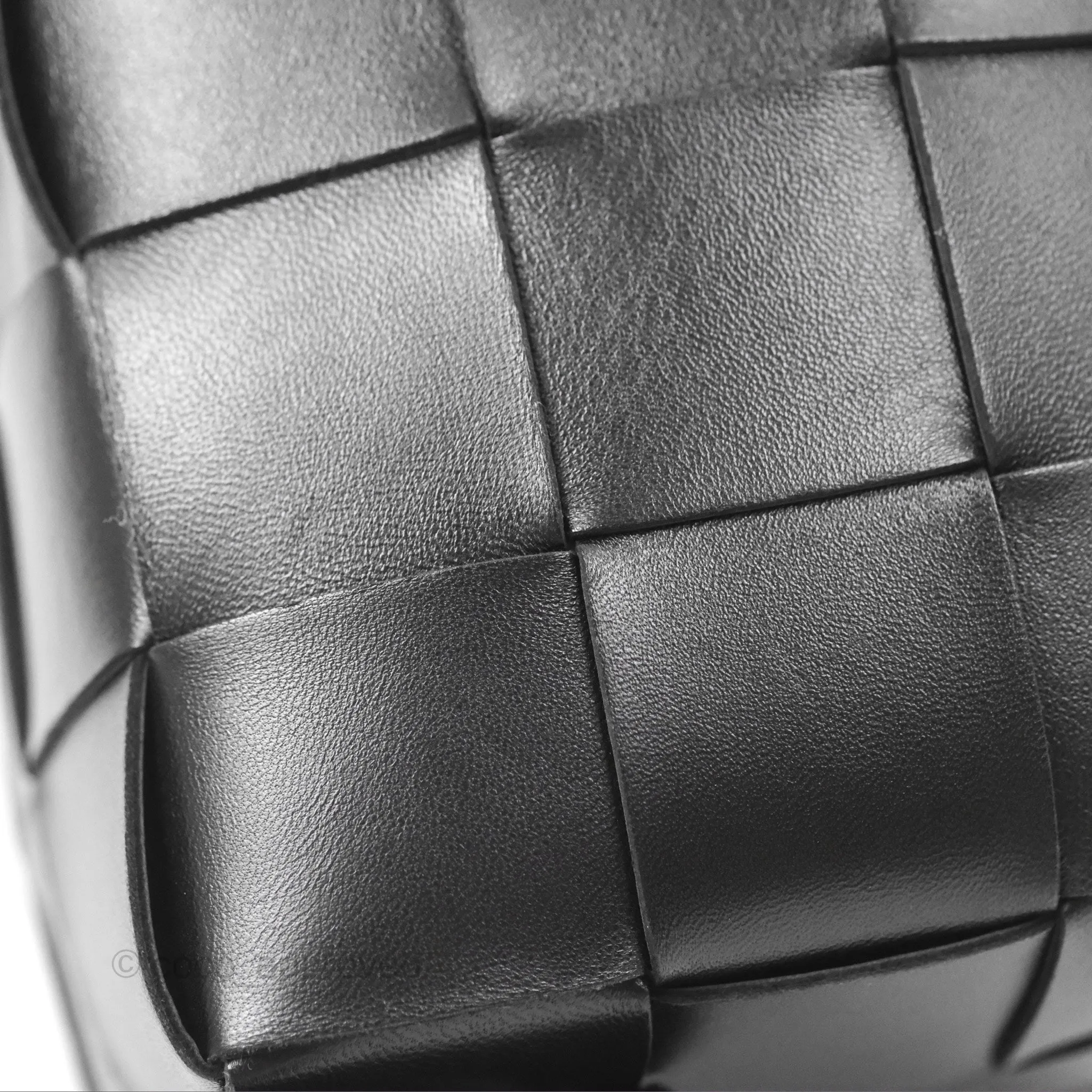 Bottega Veneta Small Cassette Bucket Bag Black Lambskin