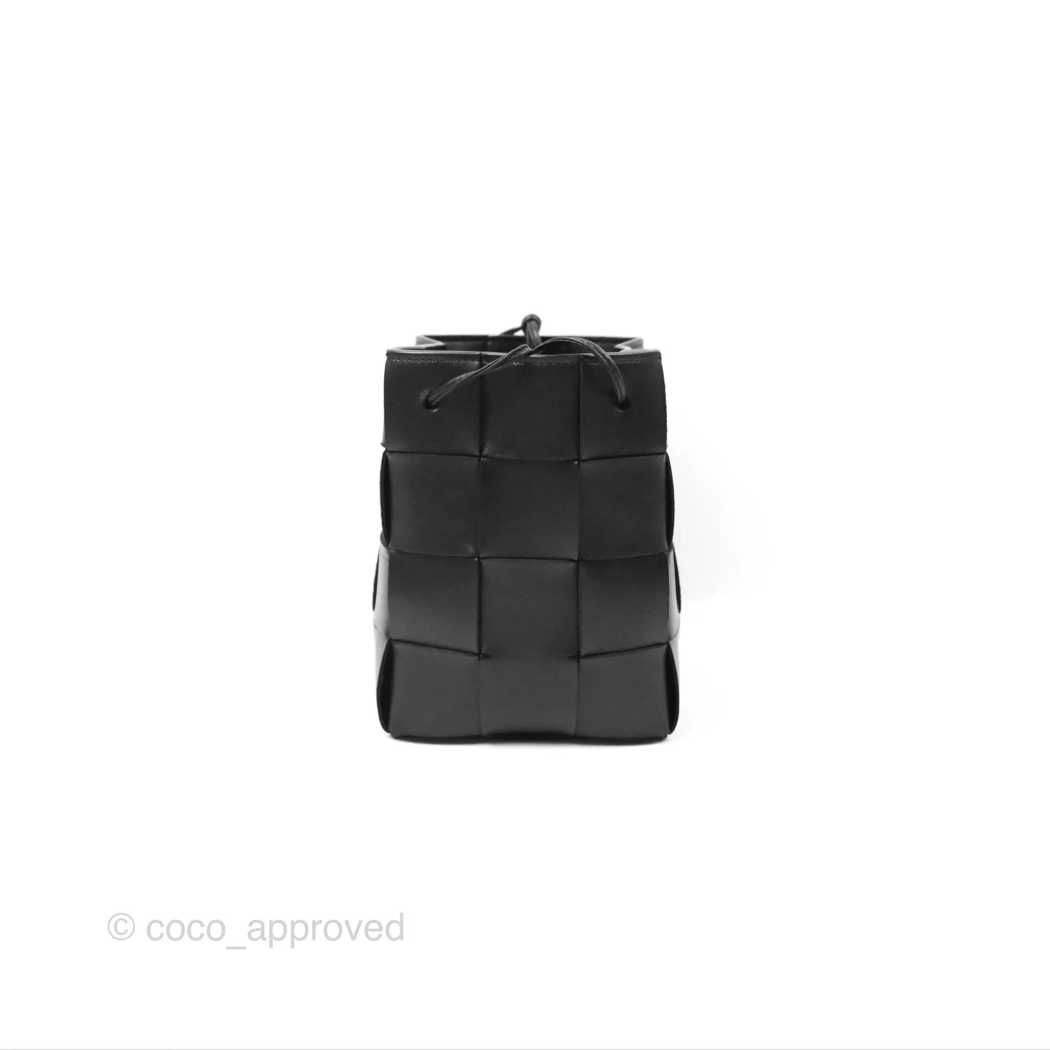 Bottega Veneta Small Cassette Bucket Bag Black Lambskin