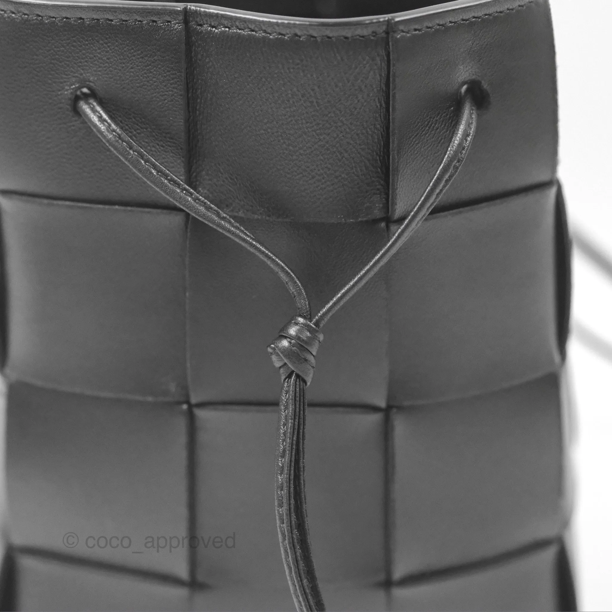 Bottega Veneta Small Cassette Bucket Bag Black Lambskin