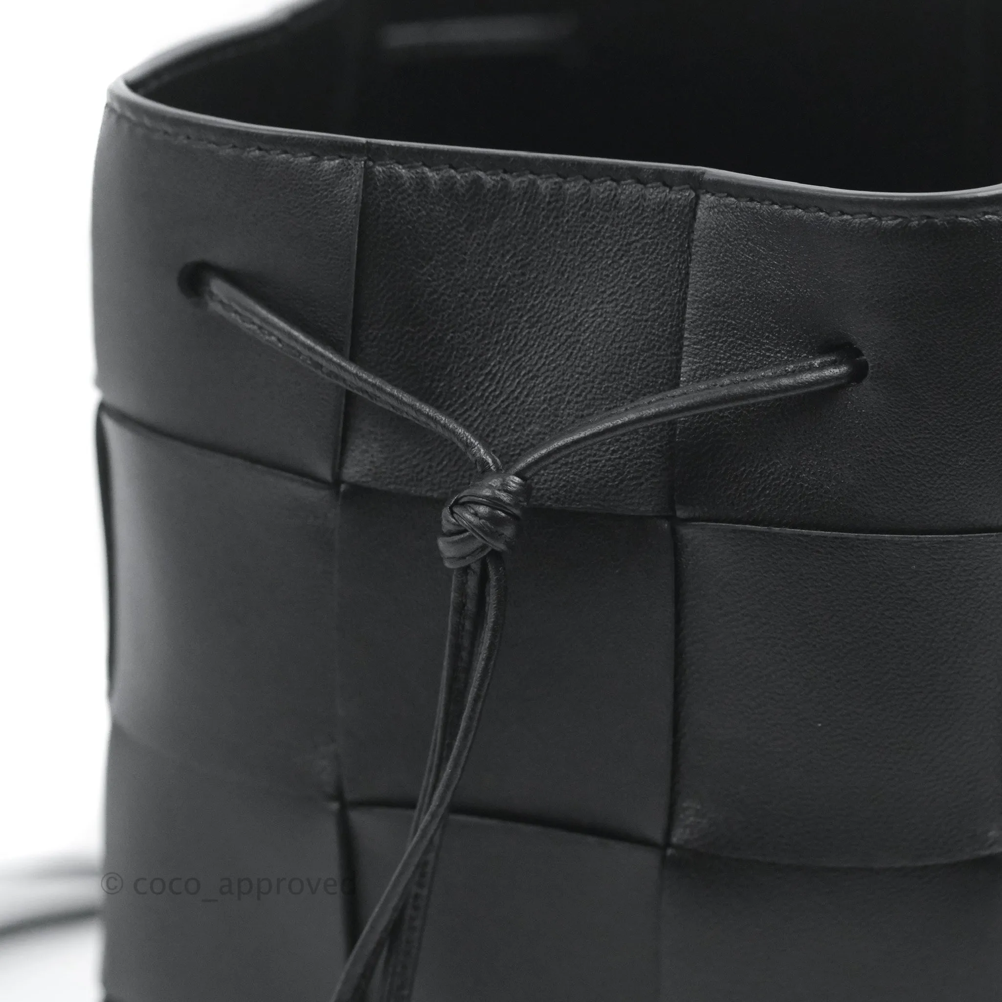 Bottega Veneta Small Cassette Bucket Bag Black Lambskin