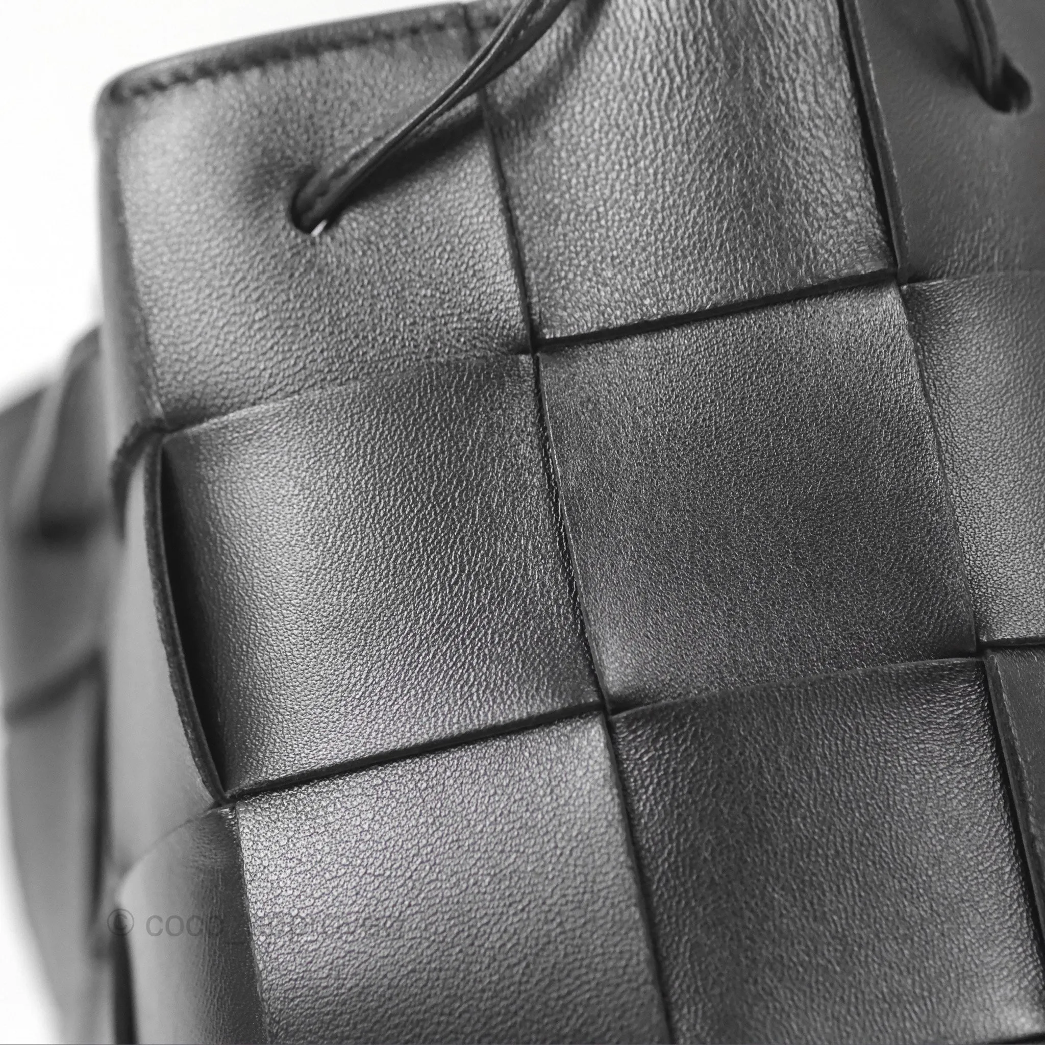 Bottega Veneta Small Cassette Bucket Bag Black Lambskin