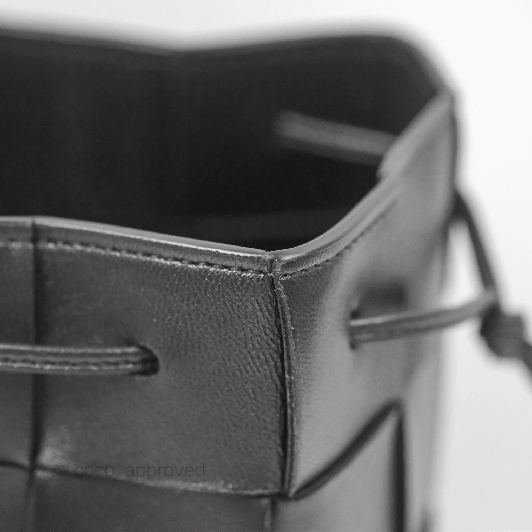Bottega Veneta Small Cassette Bucket Bag Black Lambskin